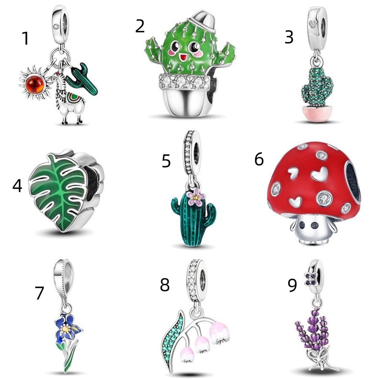 925 Sterling SilverPlant Lavender Pendant Series Charm