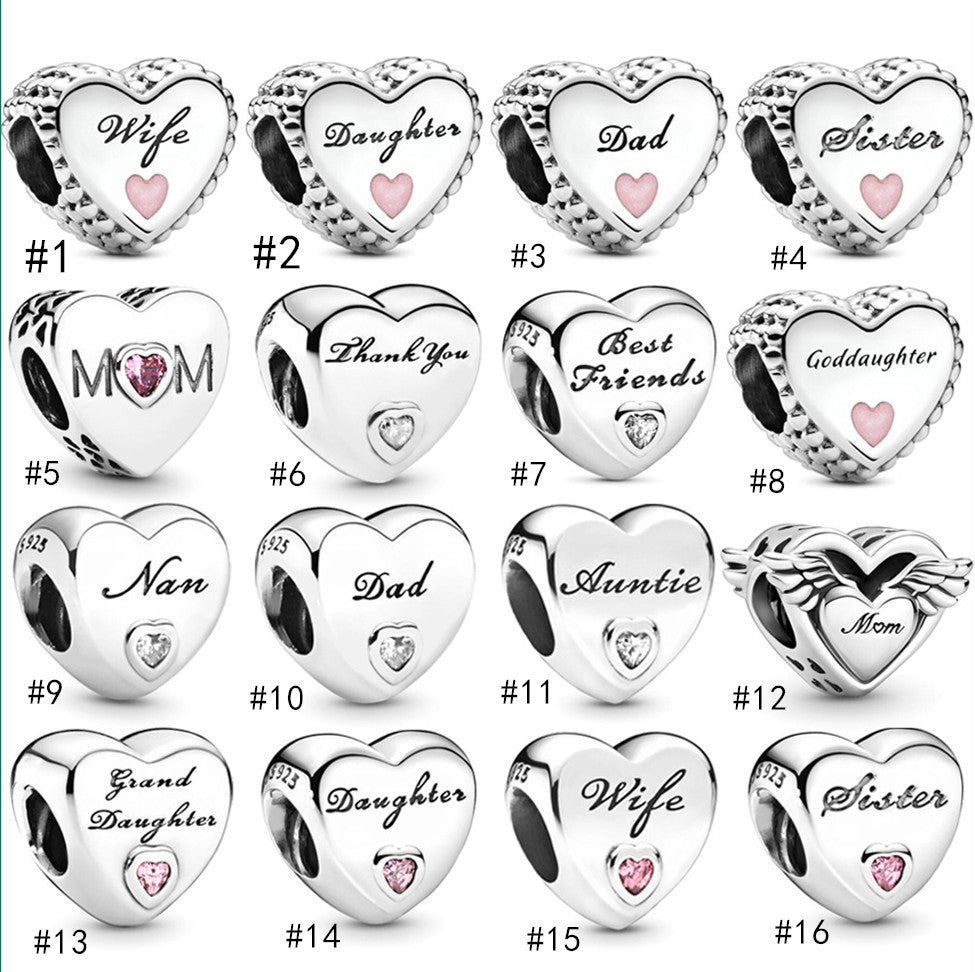 Family Expresses Love Mother Daughter Heart Charms