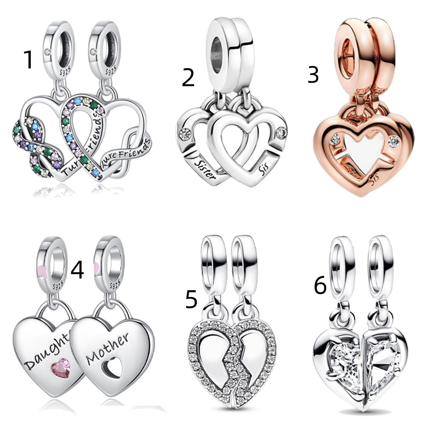 925 Sterling silver Popular Love Pendant Series Charm