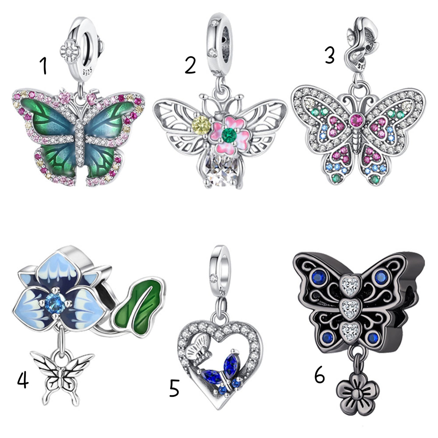 925 Sterling Silver Exquisite insect Pendant Series Charm