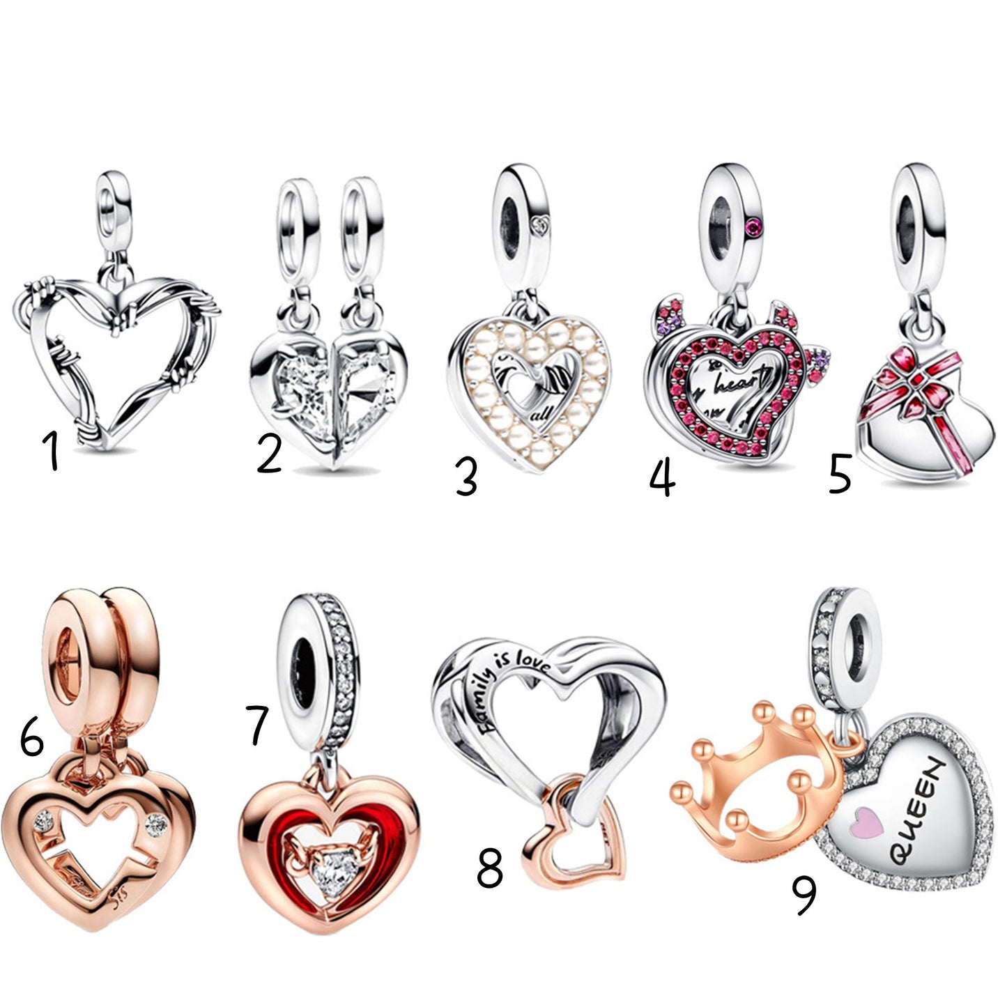 925 Sterling silver Family Tree Love Pendant Series Charm