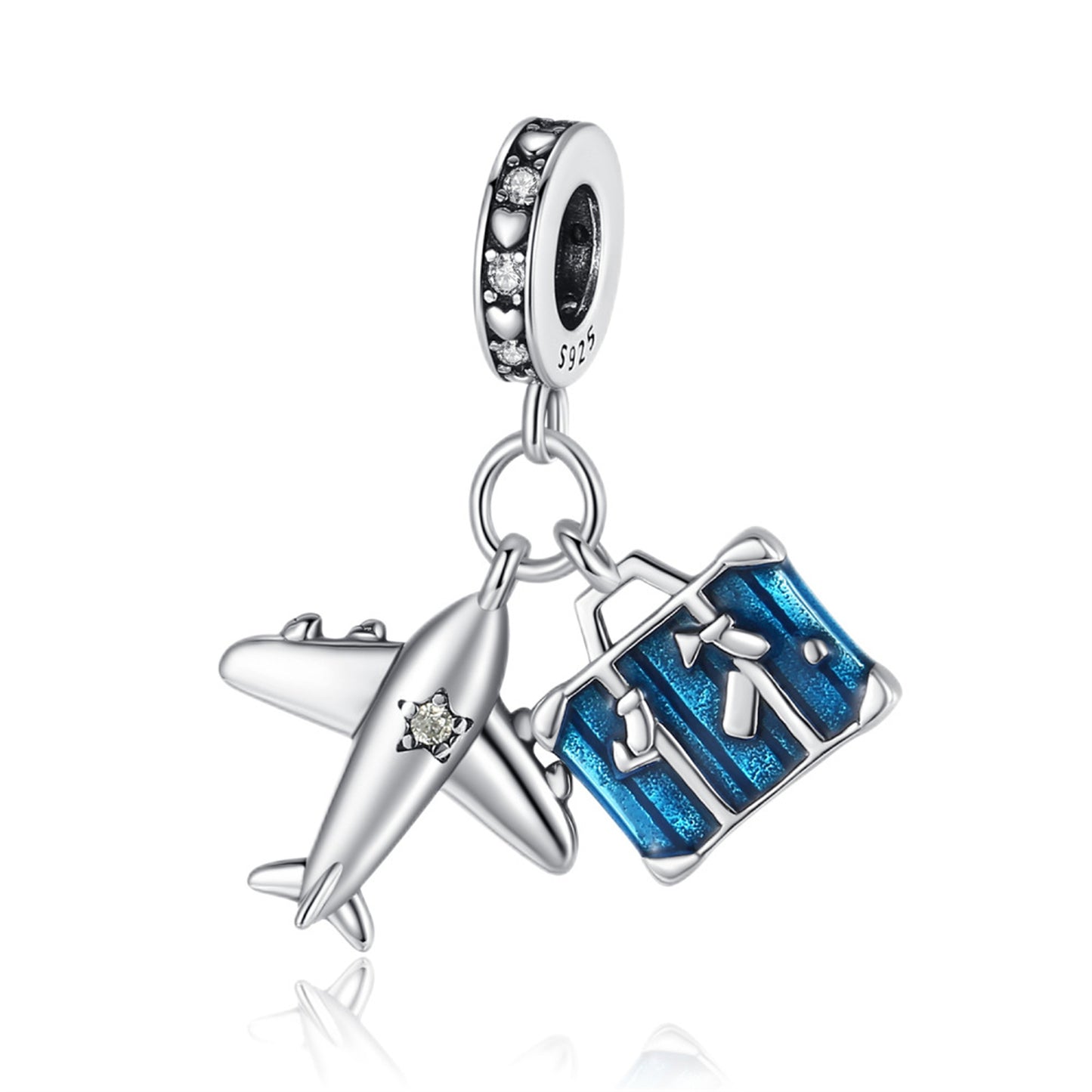 925 Sterling silver Paris Tower Aircraft Pendant Series Charm