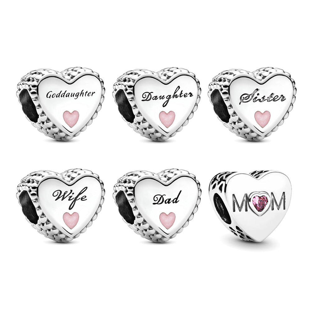 Family Expresses Love Mother Daughter Heart Charms