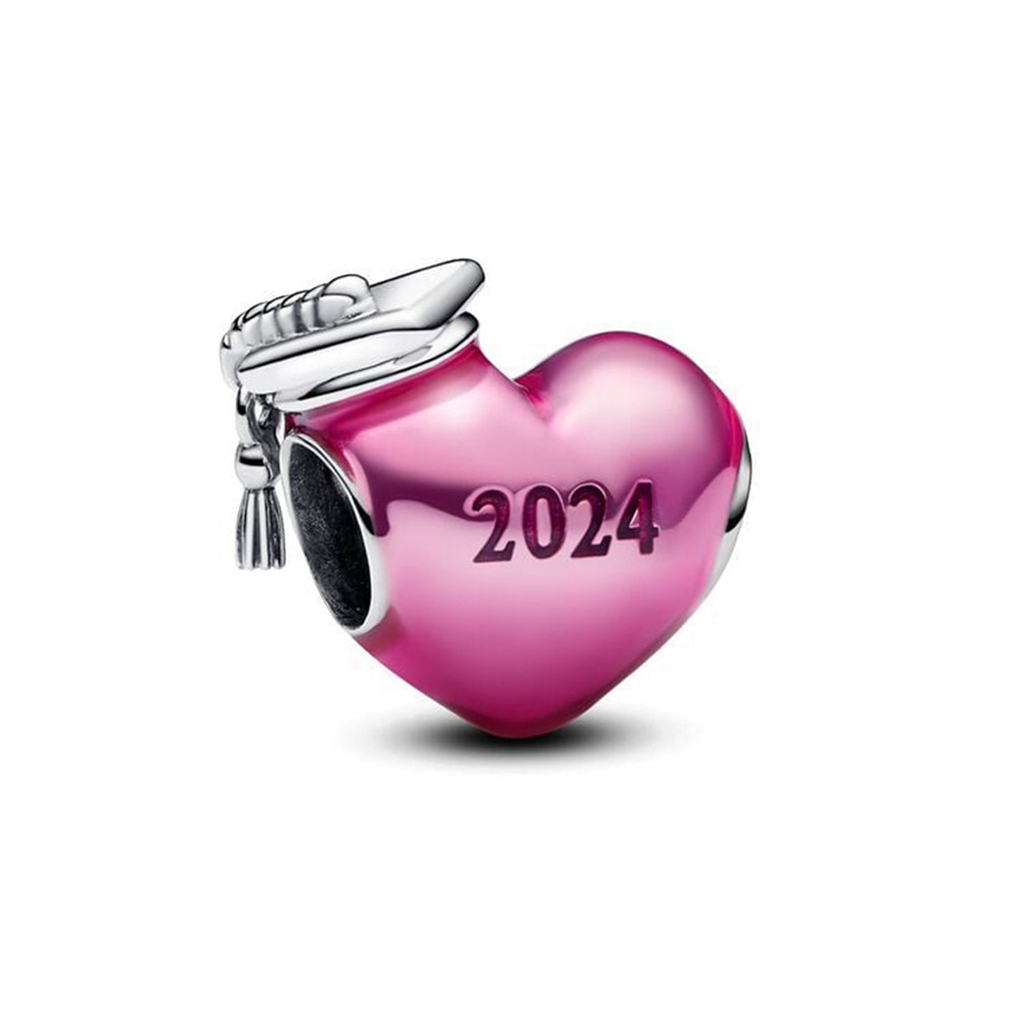 925 Sterling silver Graduation season new pink love graduation cap Beading Series Charm