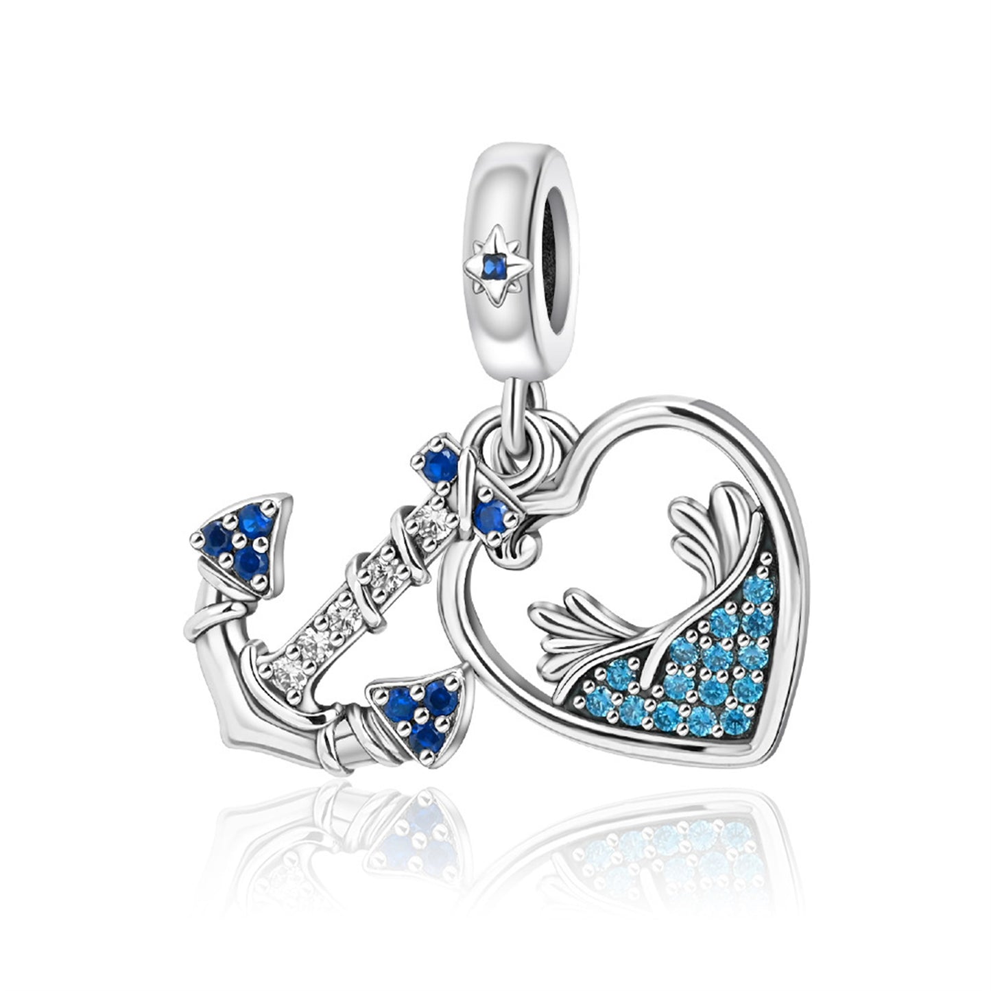 925 Sterling silver Unicorn Animal Heart Pendant Series Charm