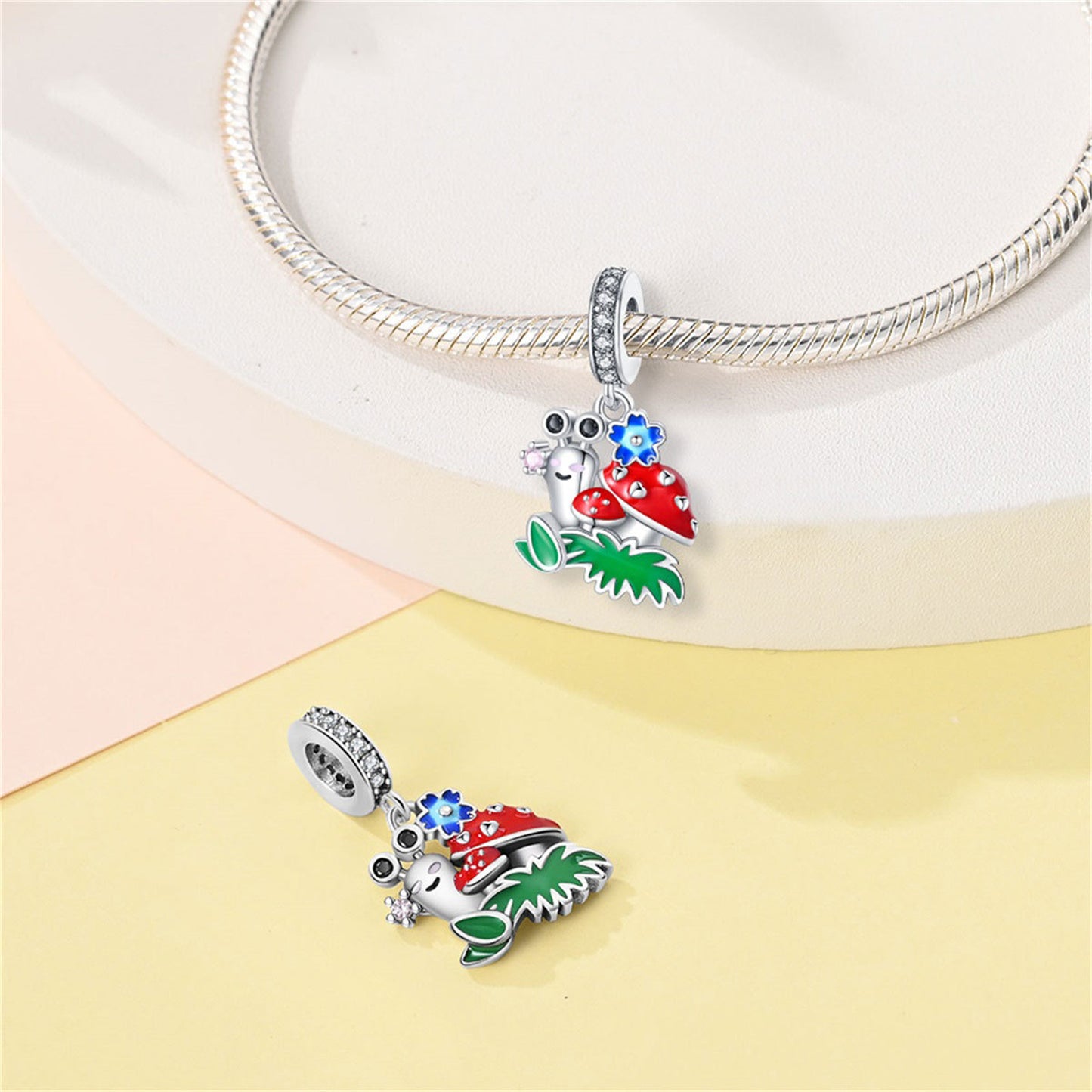 925 Sterling Silver Cute Animal Mouse Pendant Series Charm