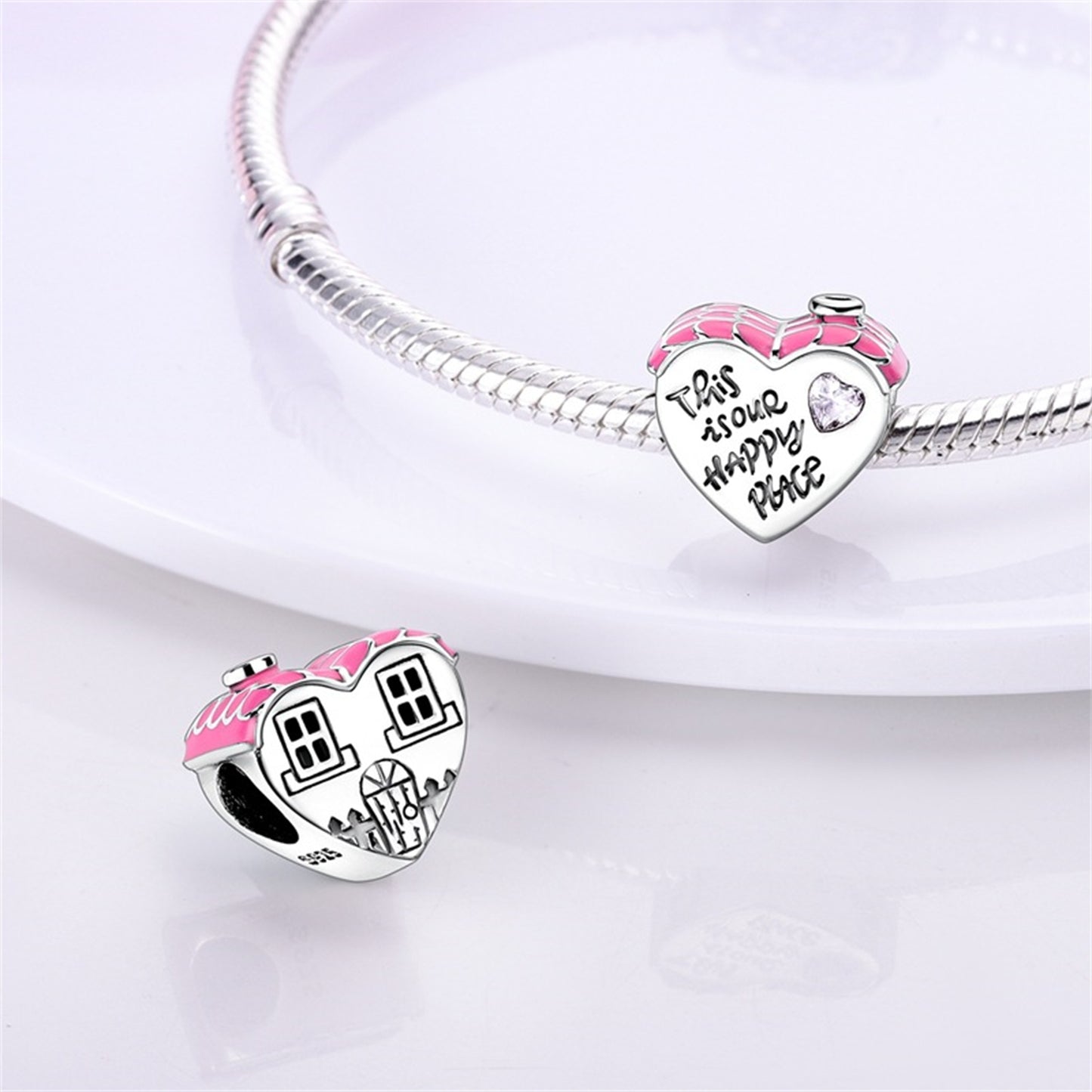 925 Sterling Silver Friendship Love Beaded Series Charm