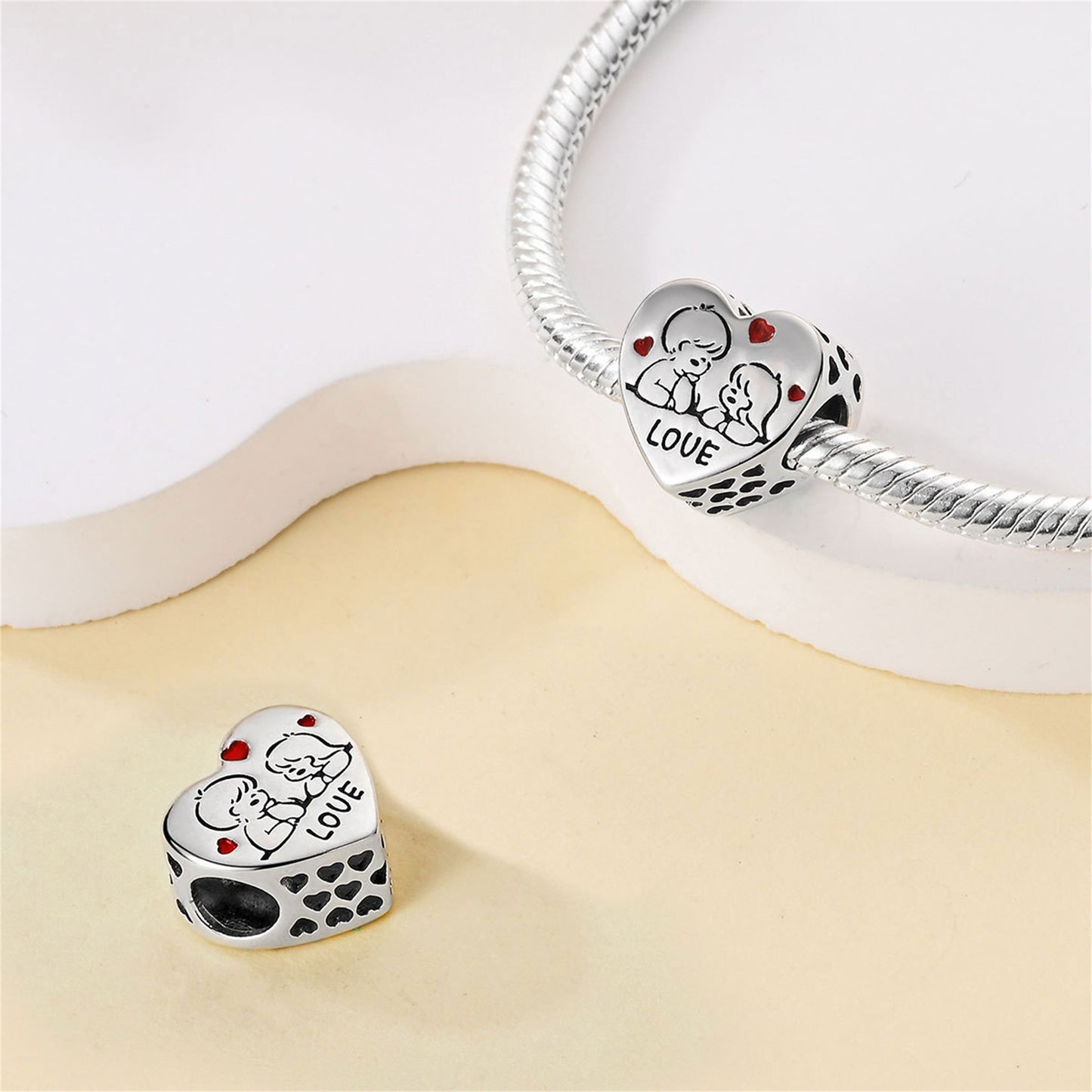 925 Sterling Silver Love Blessing Beaded Series Charm