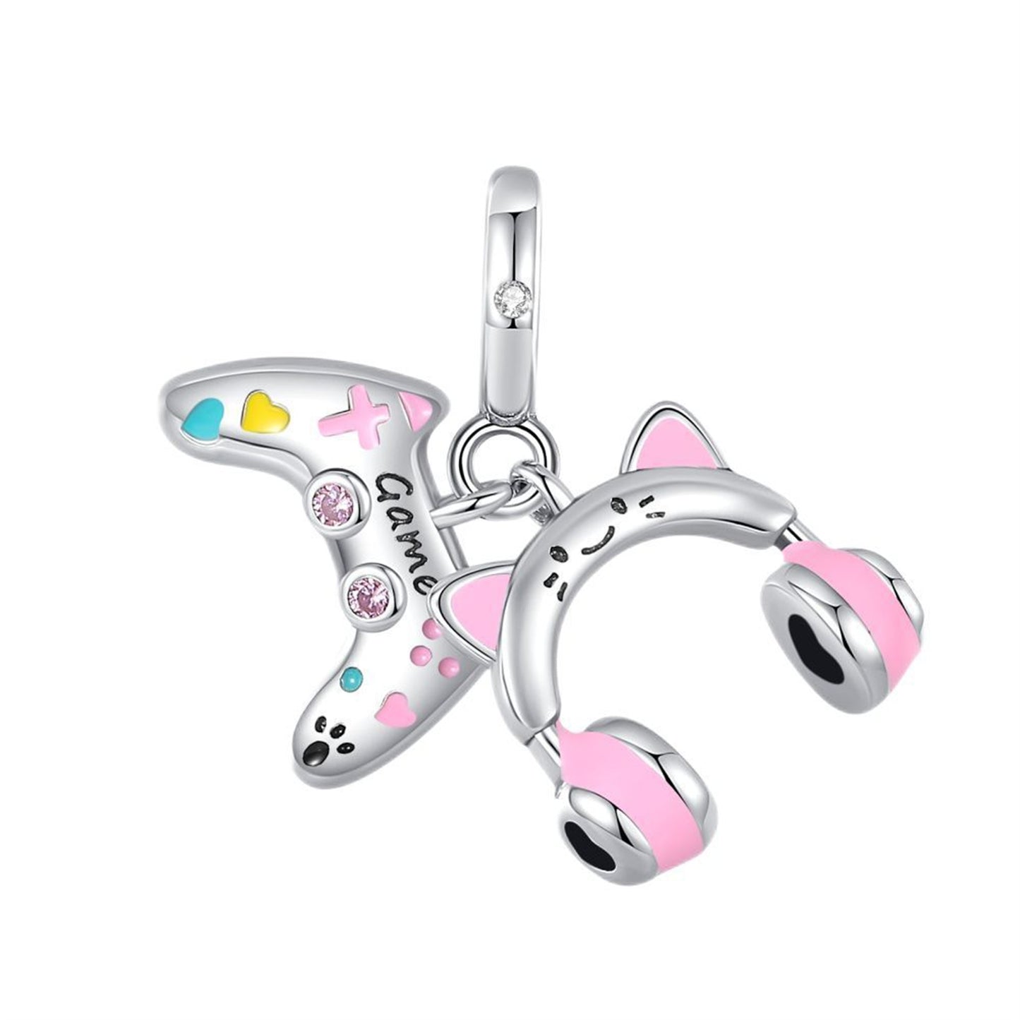 925 Sterling silver Earphone Violin Piano Pendant Series Charm