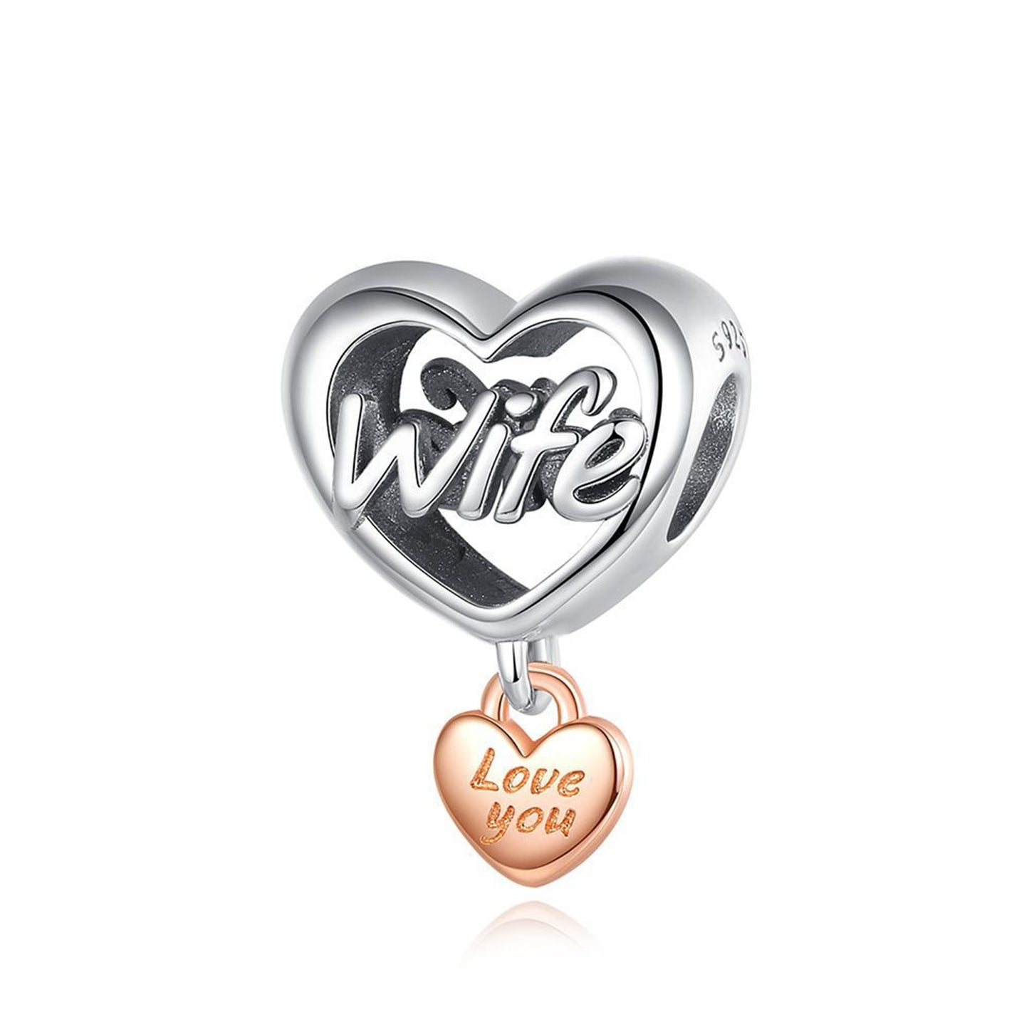 S925 Sterling Silver Beautiful Family Heart Beaded Series Charm