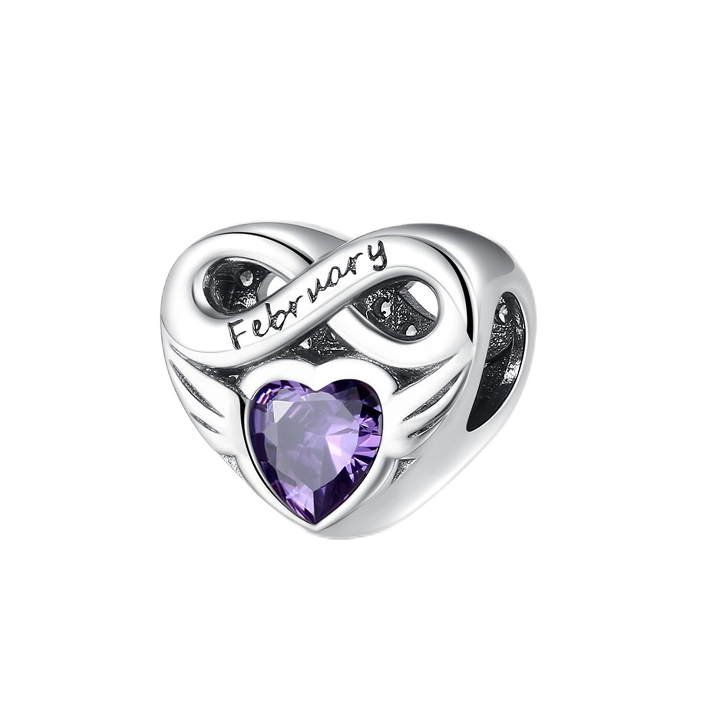 S925 Sterling Silver Love Lucky Stone Beaded Series Charm