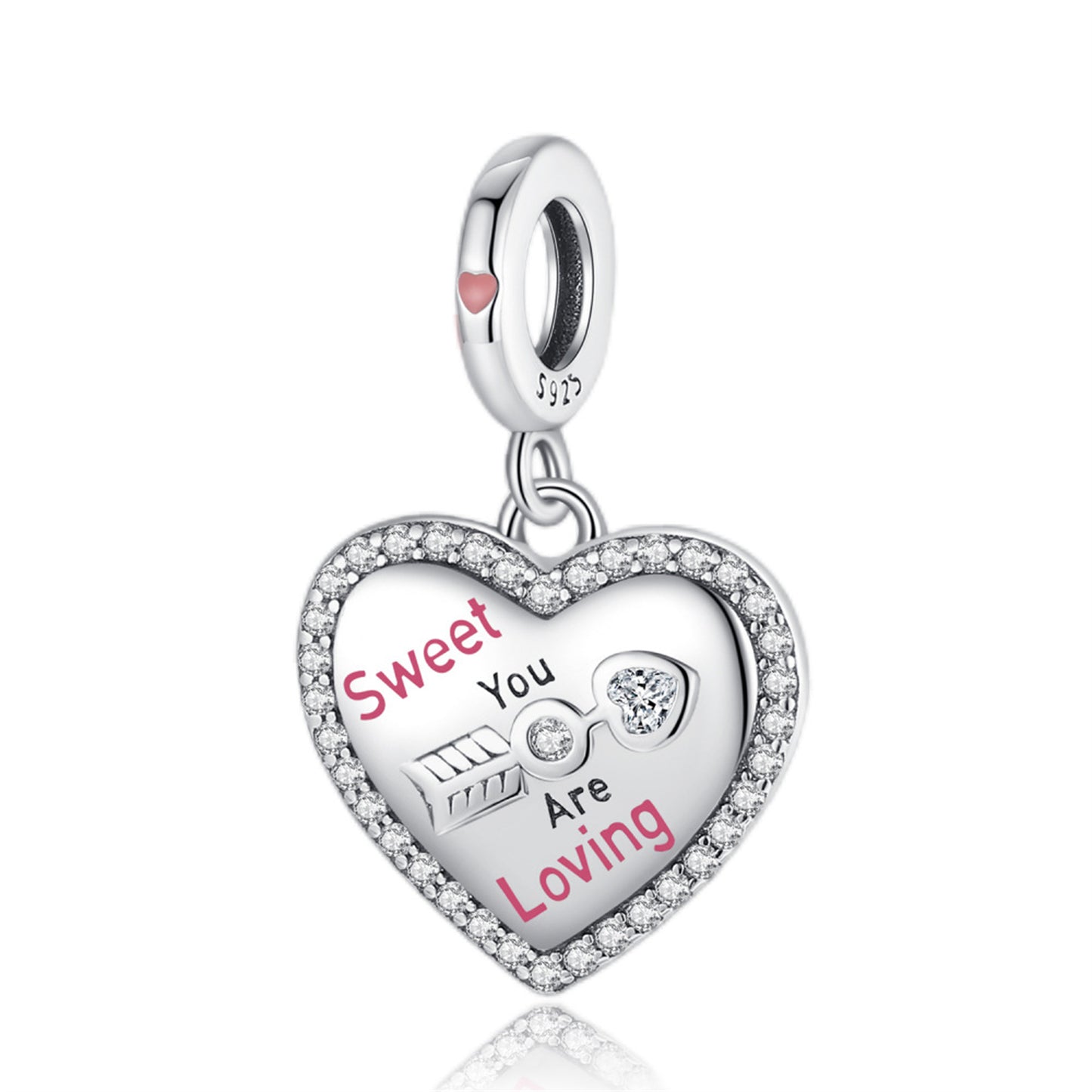 S925 Sterling Silver Wing Heart Pendant Series Charm
