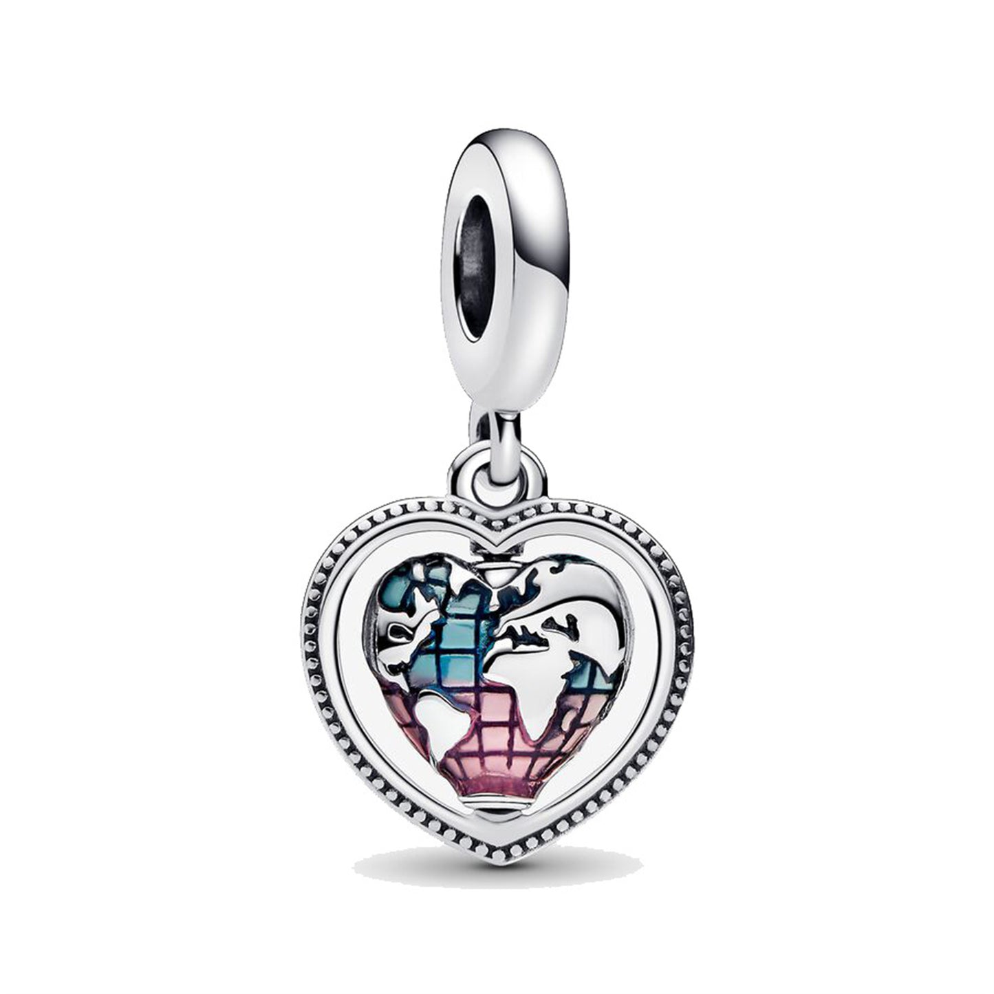 S925 Sterling Silver Color Love Engraved Pendant Series Charm