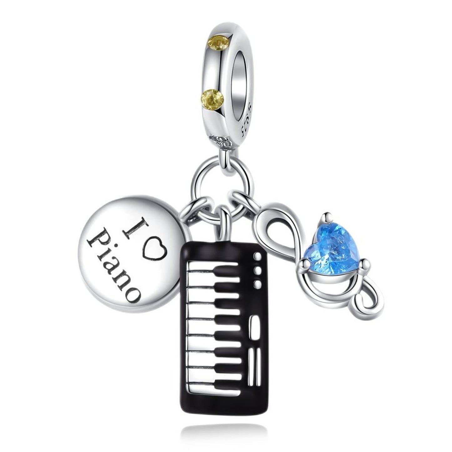 925 Sterling silver Earphone Violin Piano Pendant Series Charm