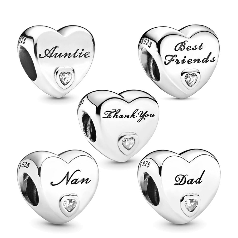 Family Expresses Love Mother Daughter Heart Charms