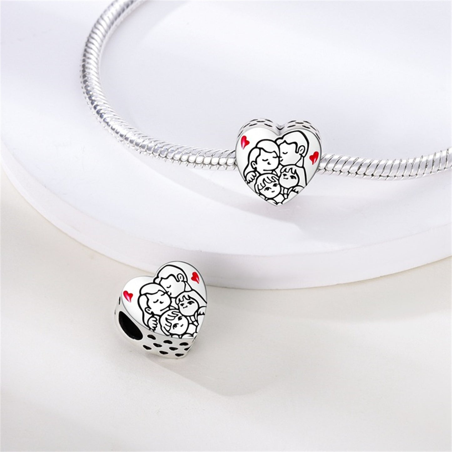925 Sterling Silver Friendship Love Beaded Series Charm