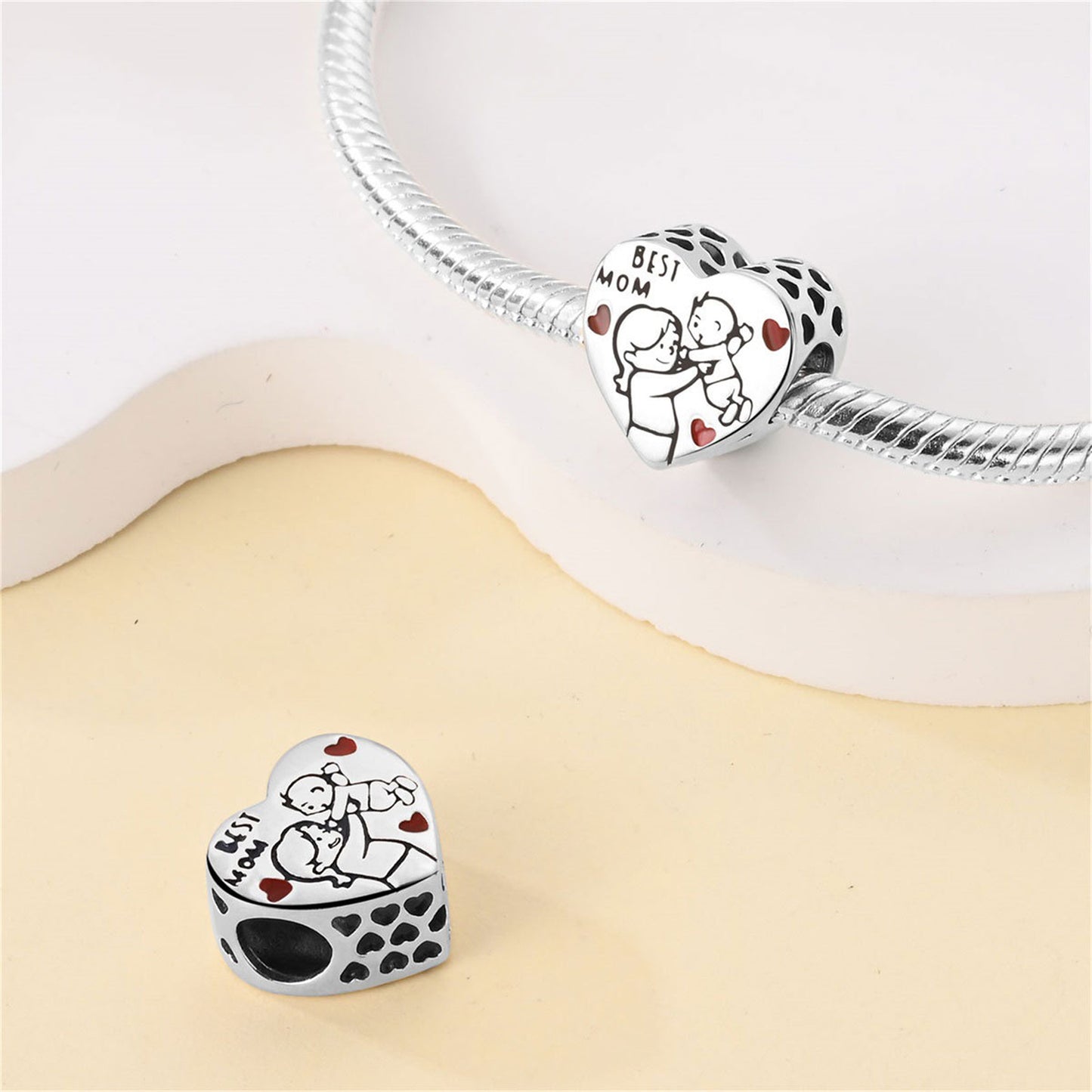 925 Sterling Silver Love Blessing Beaded Series Charm