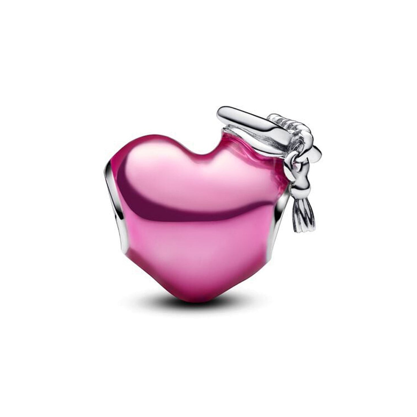 925 Sterling silver Graduation season new pink love graduation cap Beading Series Charm