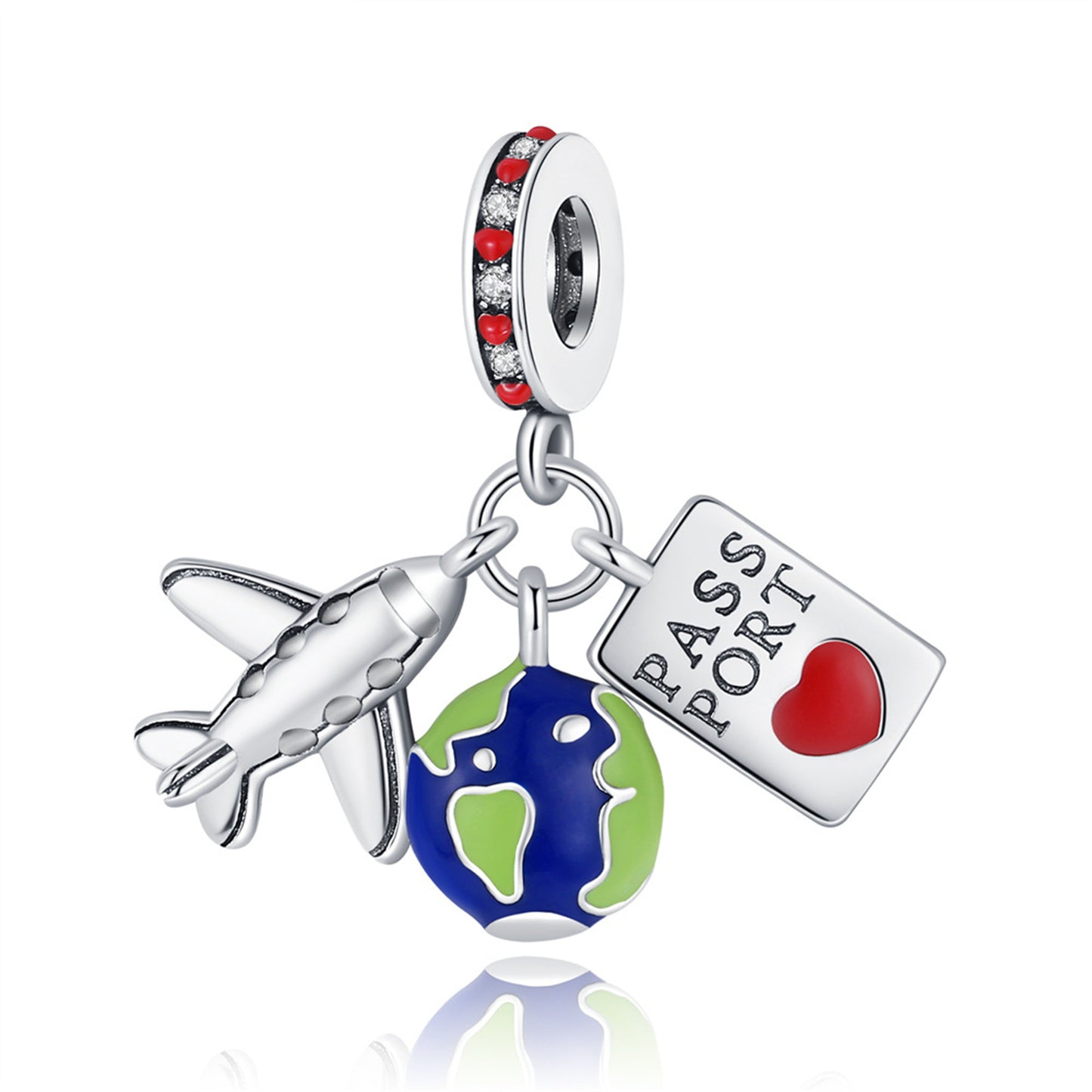 925 Sterling silver Paris Tower Aircraft Pendant Series Charm