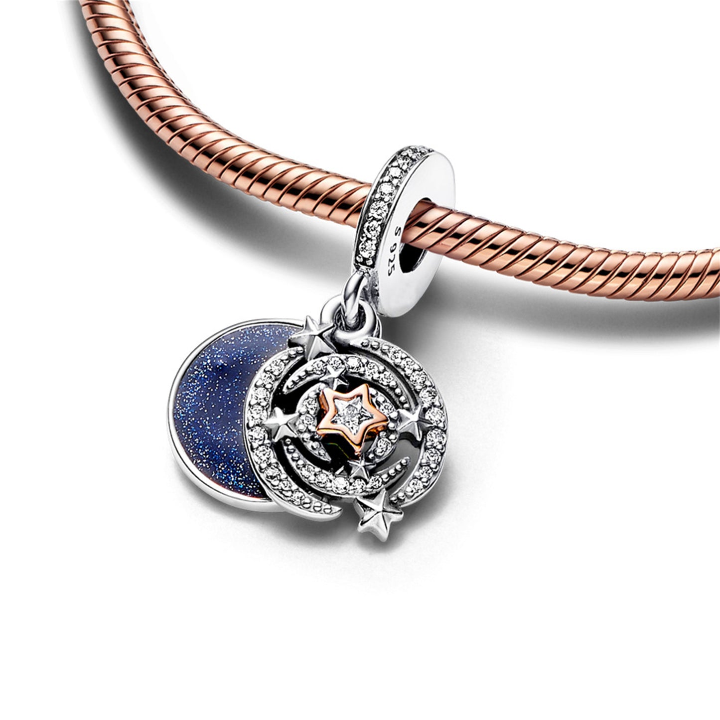 925 Sterling silver Star love color separation two-in-one Pendant Series Charm