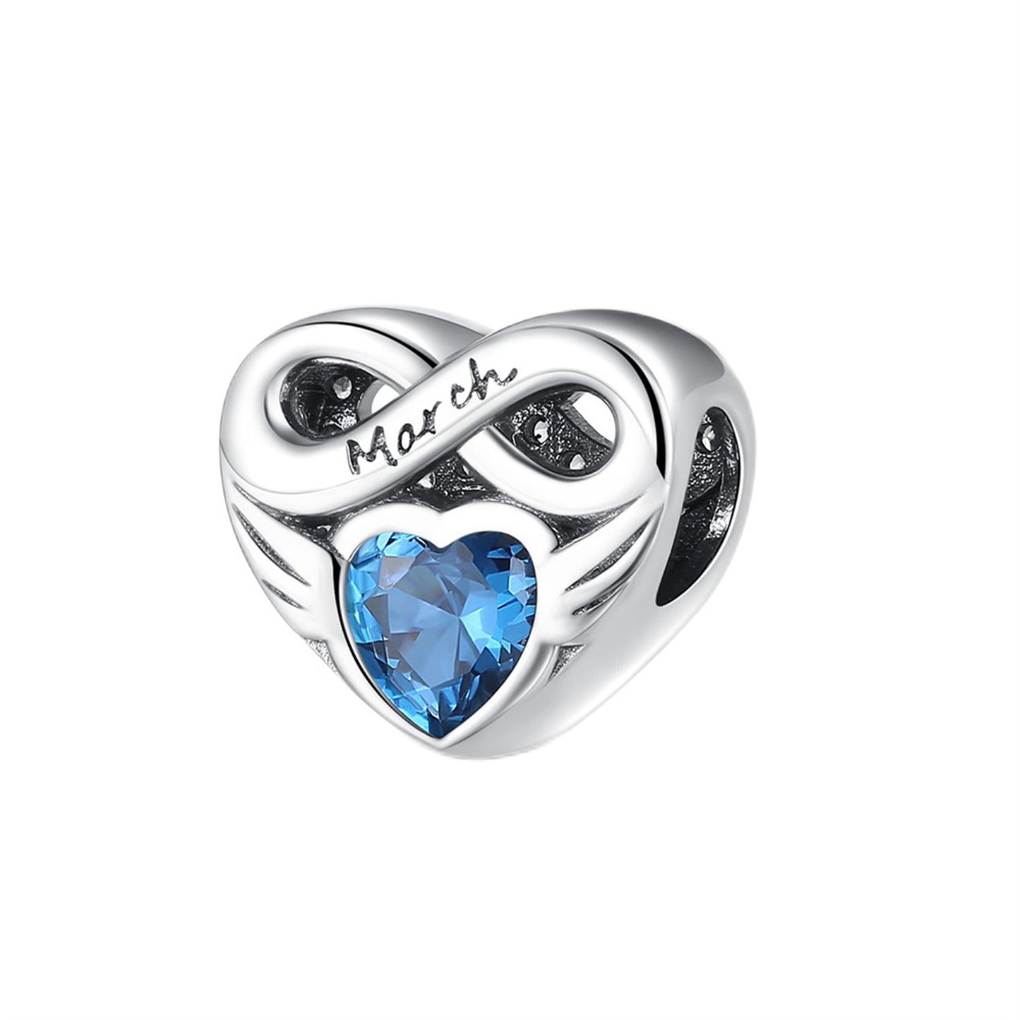 S925 Sterling Silver Love Lucky Stone Beaded Series Charm