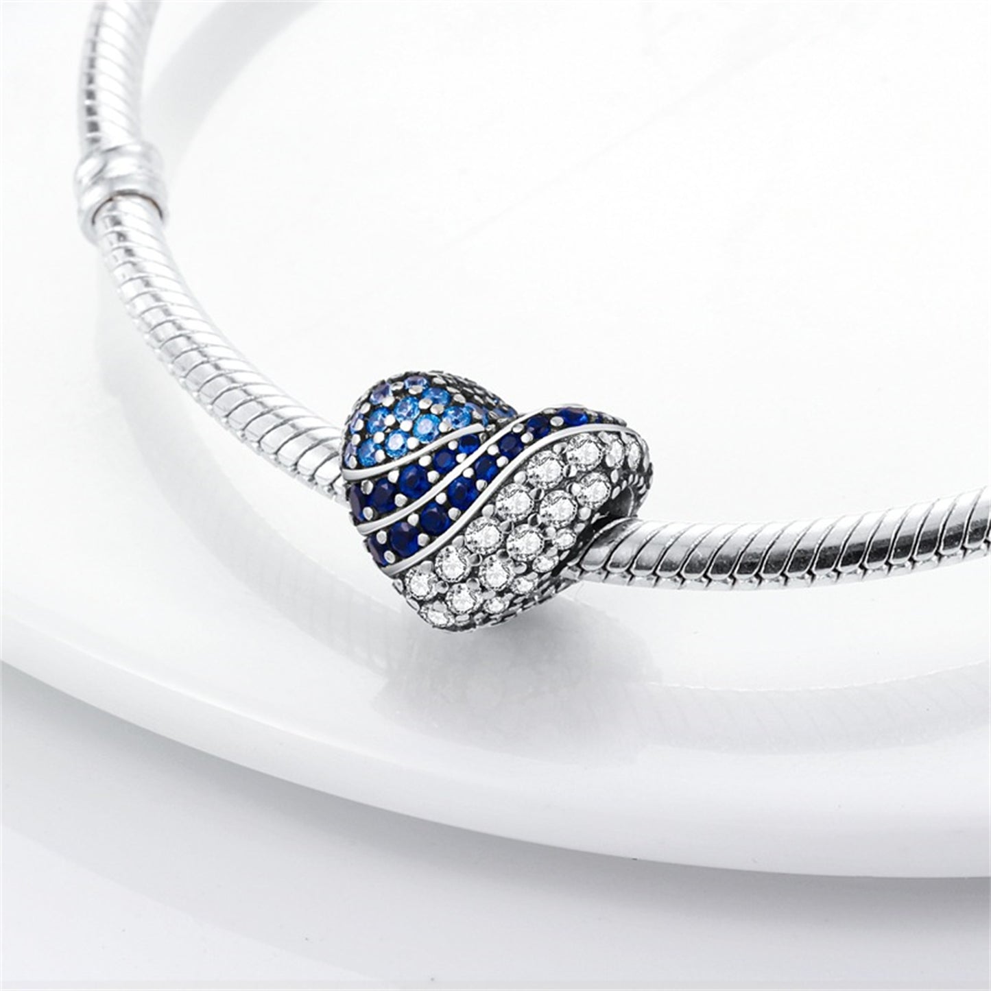925 Sterling Silver Color Zirconium Love Beading Series Charm