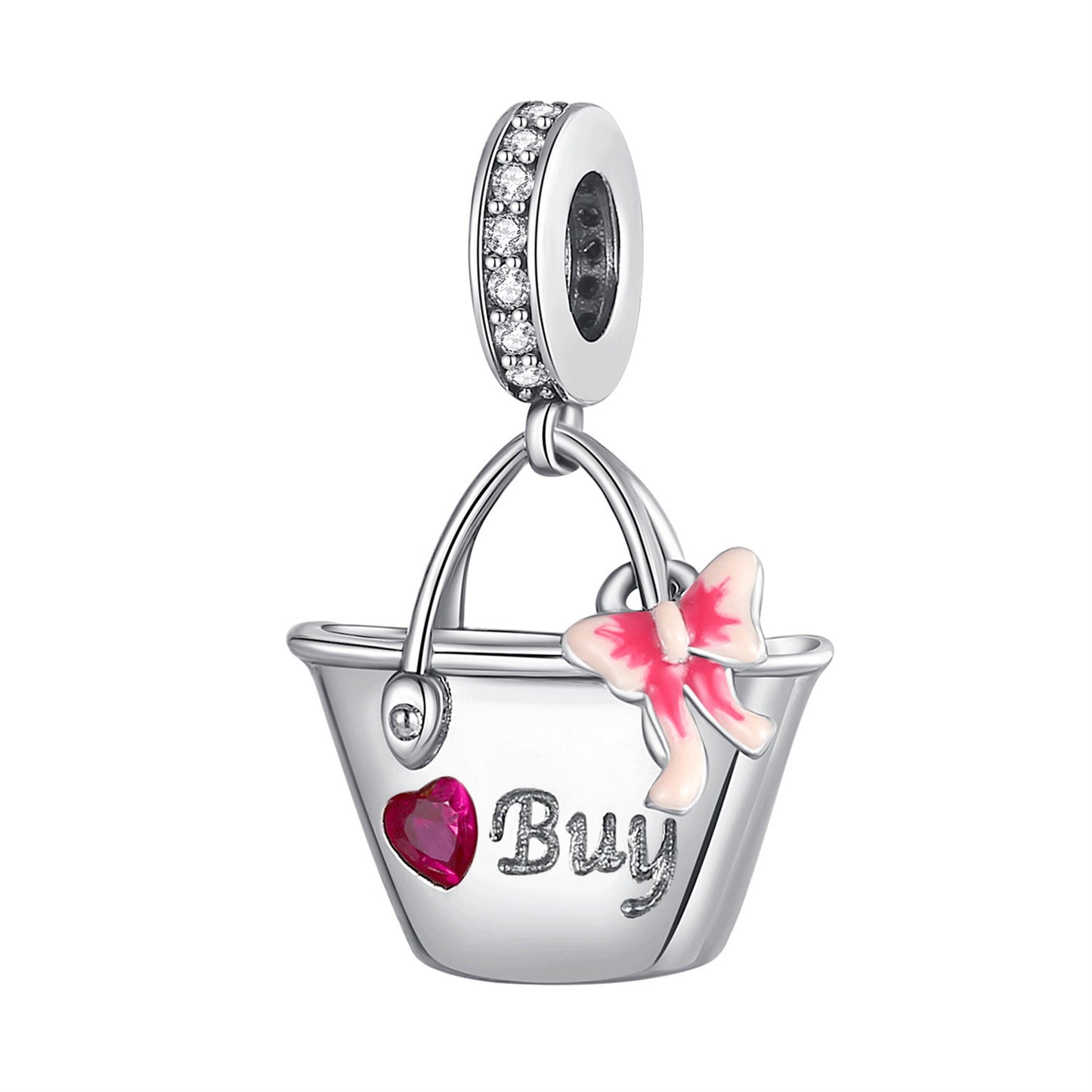 S925 Sterling Silver Exquisite Bag Lipstick Pendant Series Charm