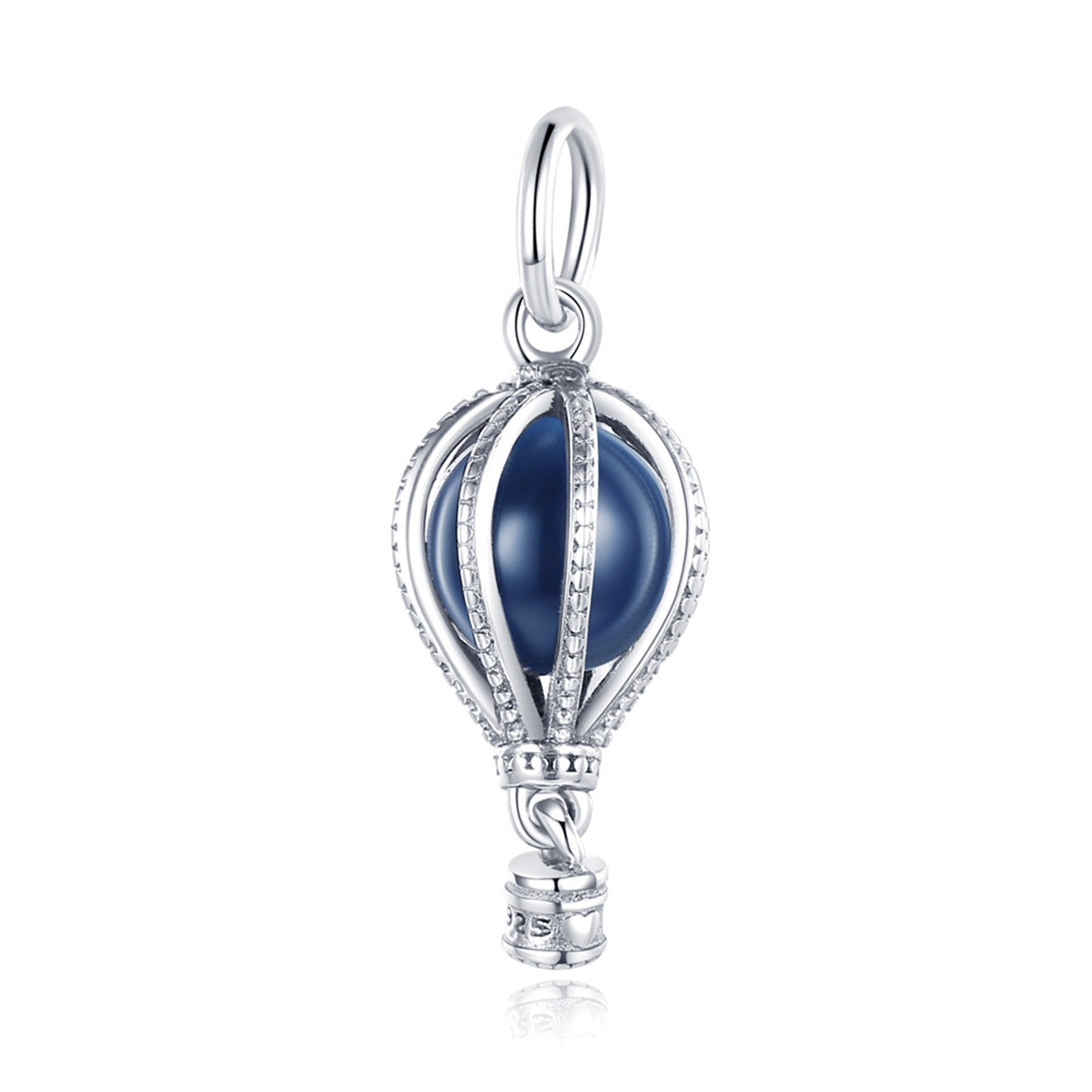 S925 Sterling Silver Hot air Balloon House Beaded Series Charm