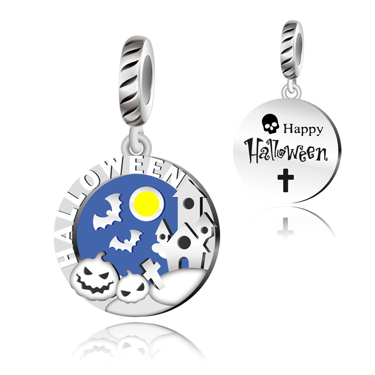 925 Sterling silver 2-in-1 snail Dolphin Pendant Series Charm