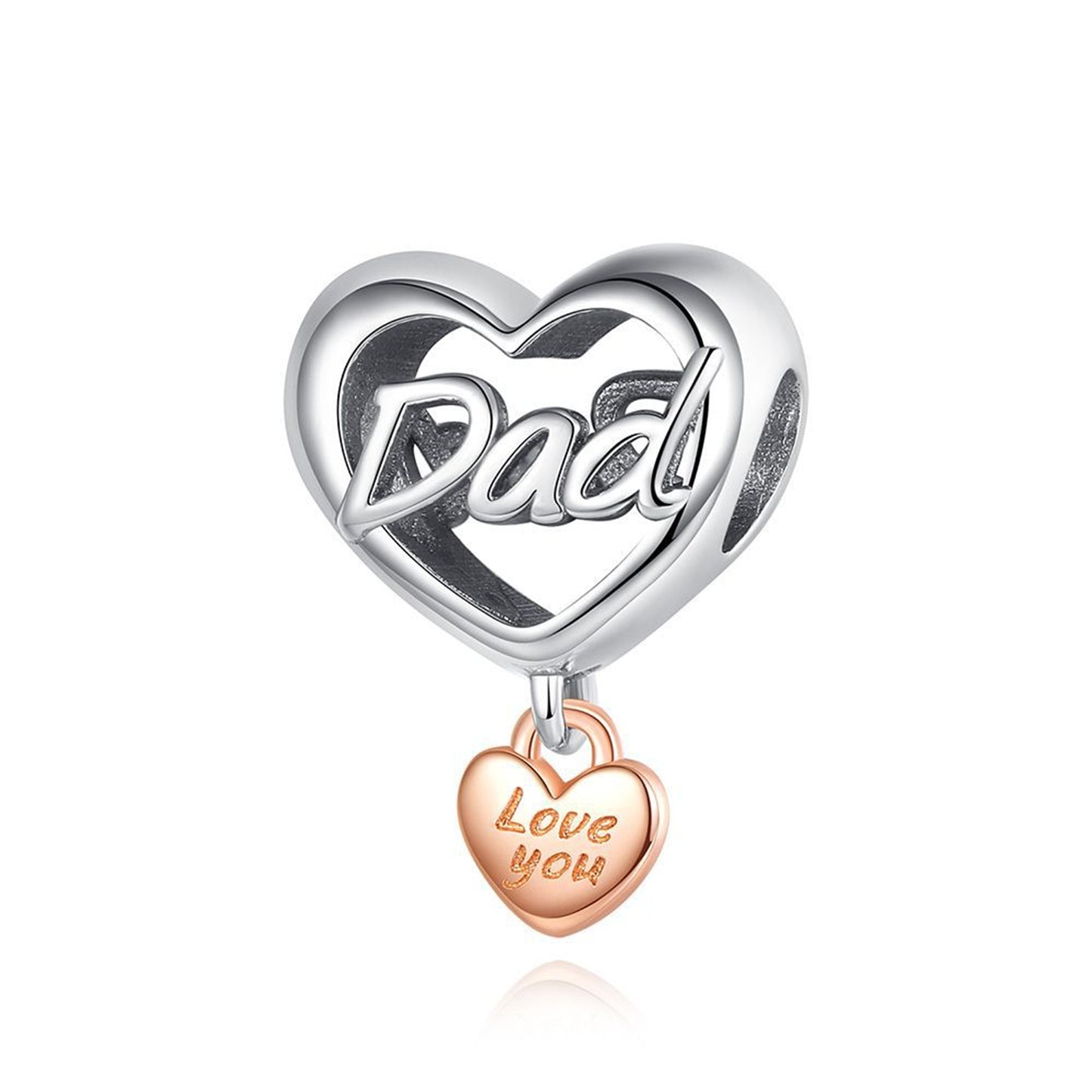 S925 Sterling Silver Beautiful Family Heart Beaded Series Charm