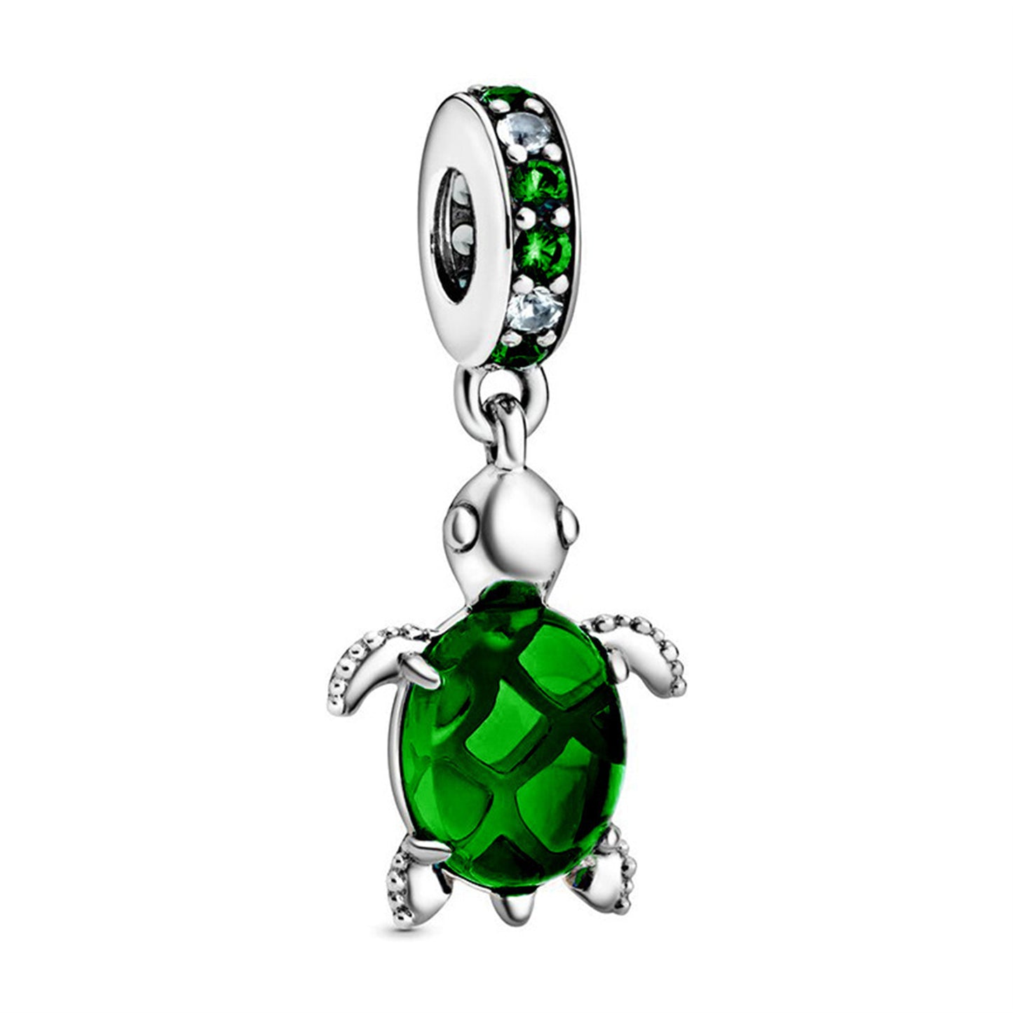 925 Sterling silver Sea World Colorful Gem Turtle Beading Series Charm