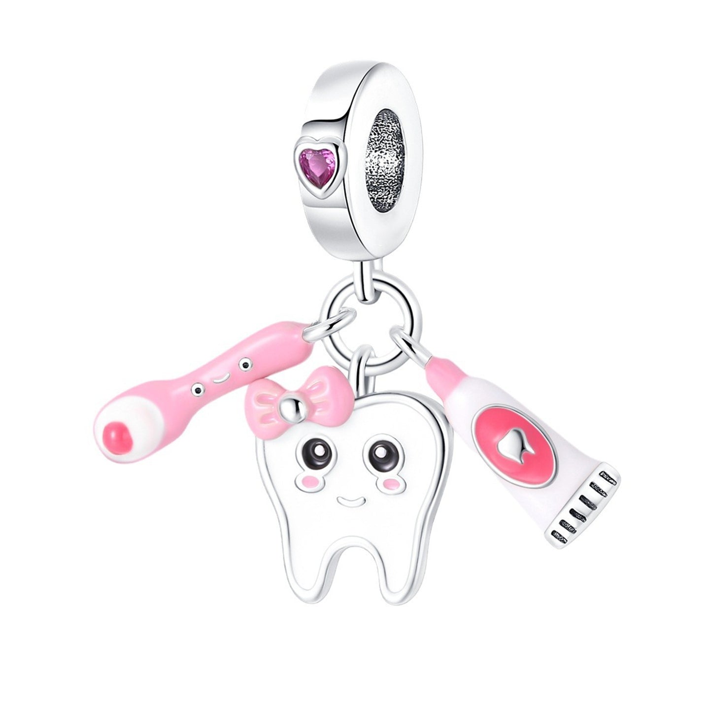 925 Sterling Silver Medicine Chest Tooth Pendant Series Charm