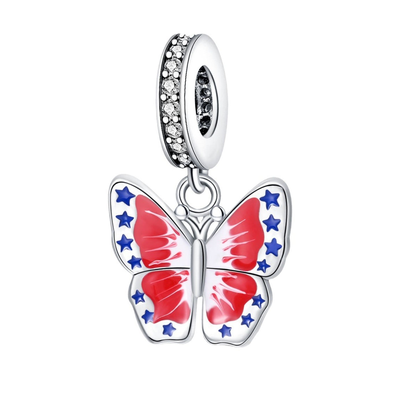 925 Sterling Silver American Style Flag Pendant Series Charm