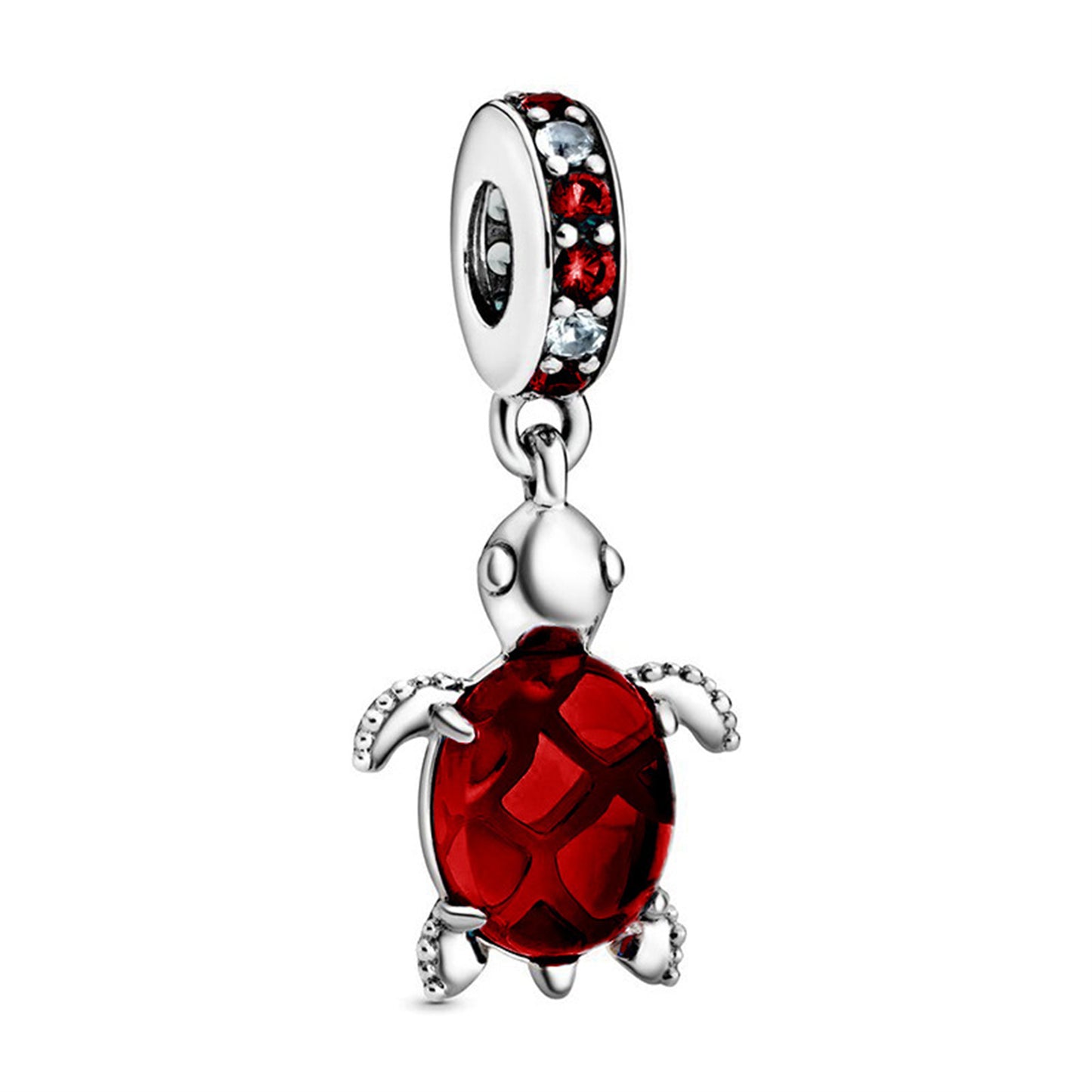 925 Sterling silver Sea World Colorful Gem Turtle Beading Series Charm