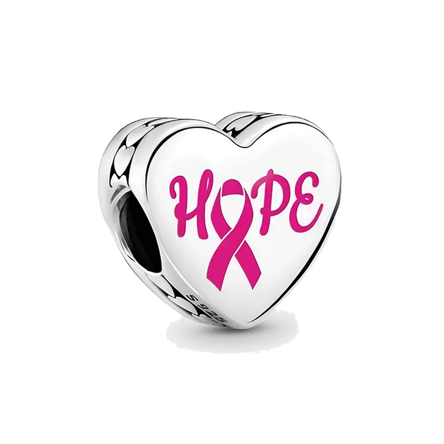 S925 Sterling Silver Exquisite Heart Beaded Series Charm
