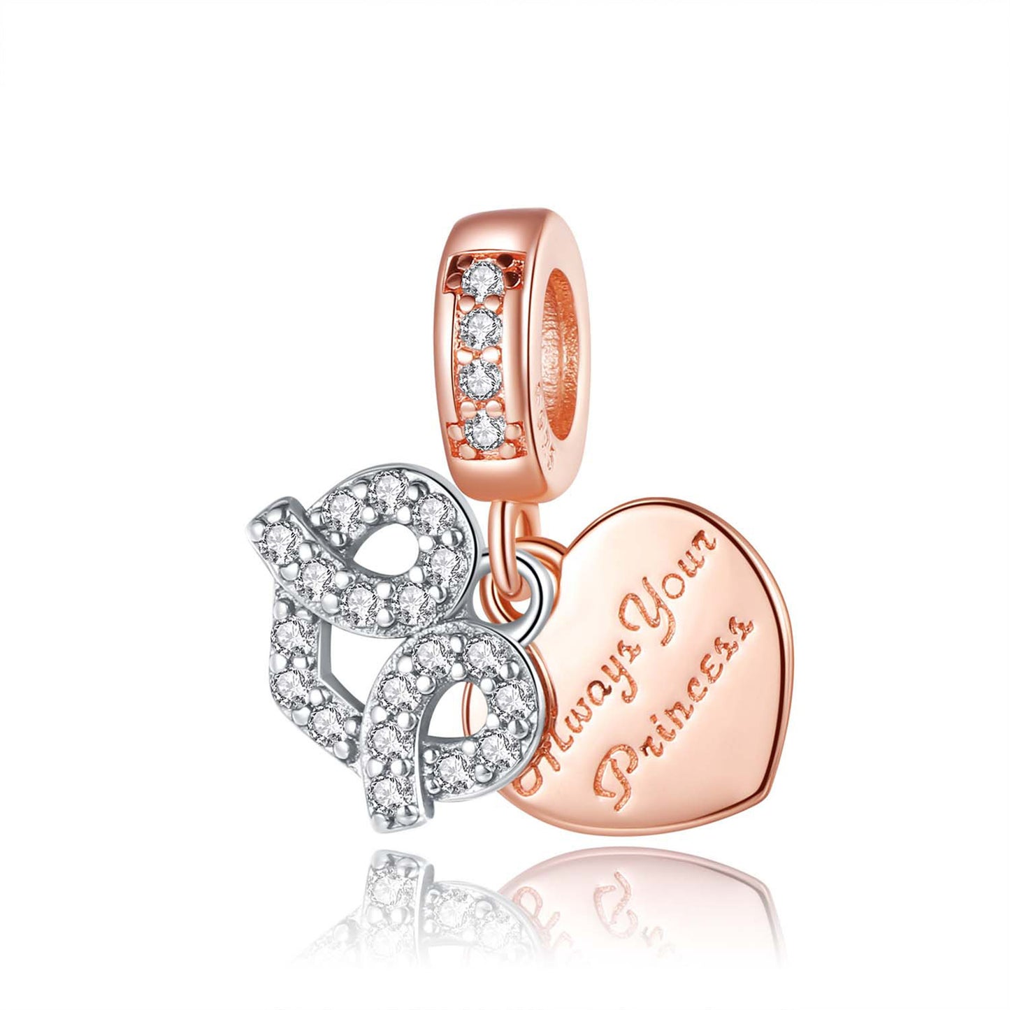 S925 Sterling Silver Heart Angel Wings Pendant Series Charm