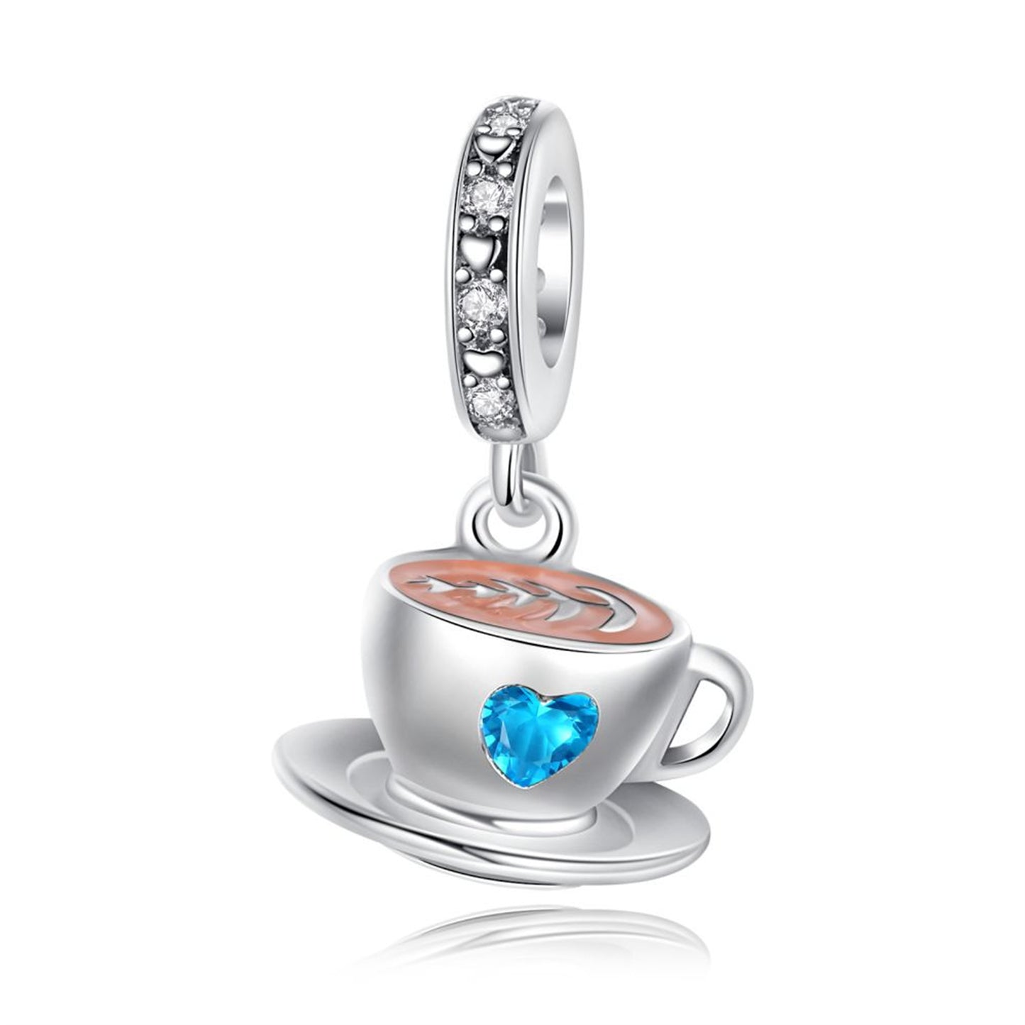 925 Sterling Silver Simple Life Coffee Cup Pendant Series Charm