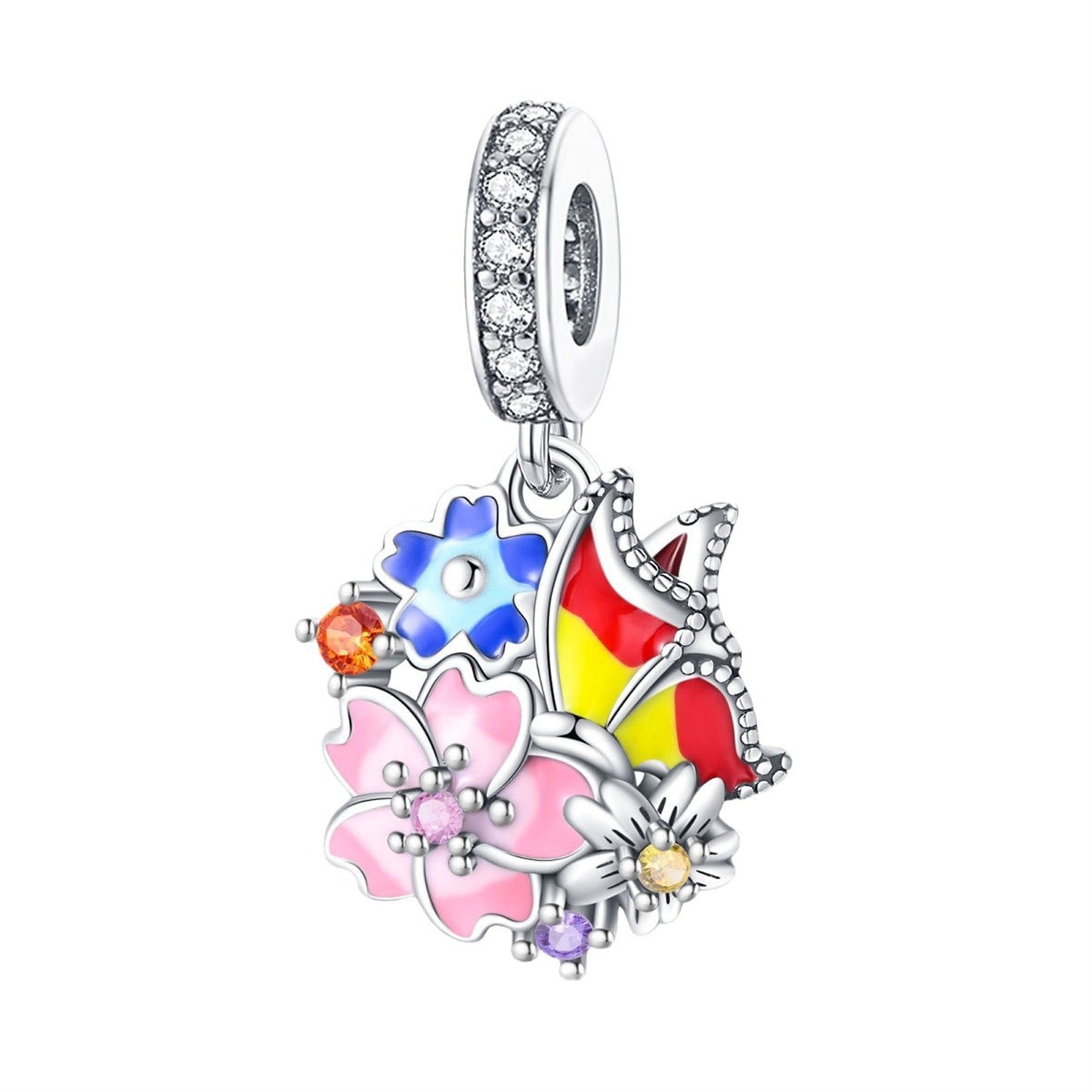 925 Sterling Silver Cute Animal Mouse Pendant Series Charm