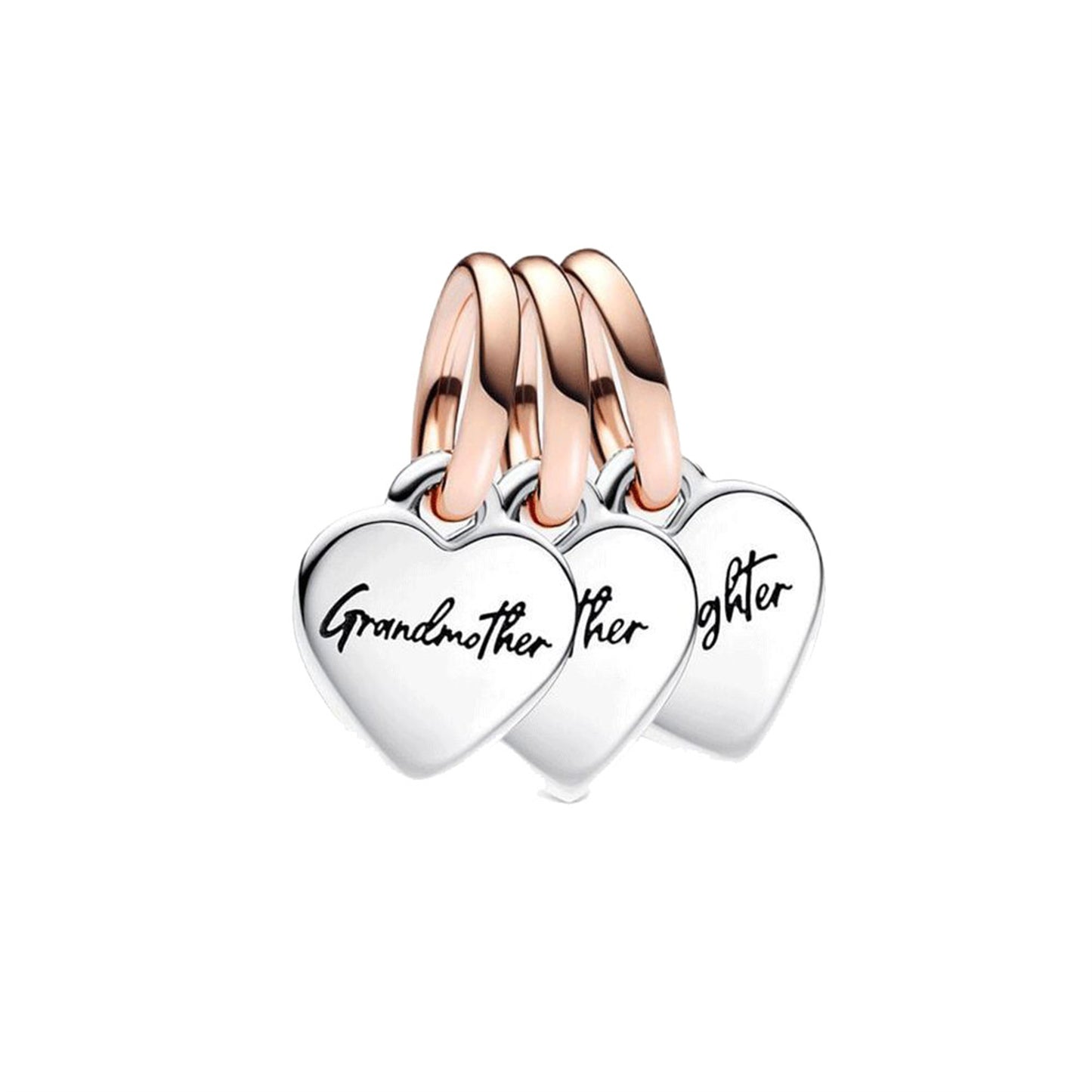 S925 Sterling Silver Rose Gold Love Pendant Series Charm