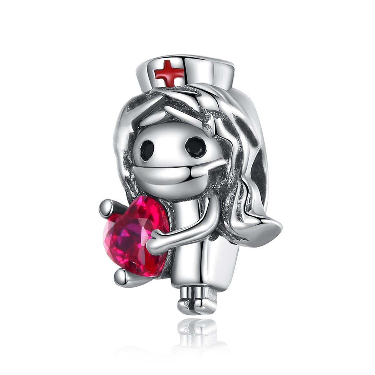 S925 Sterling Silver Health Care Characters Beading Series Charm
