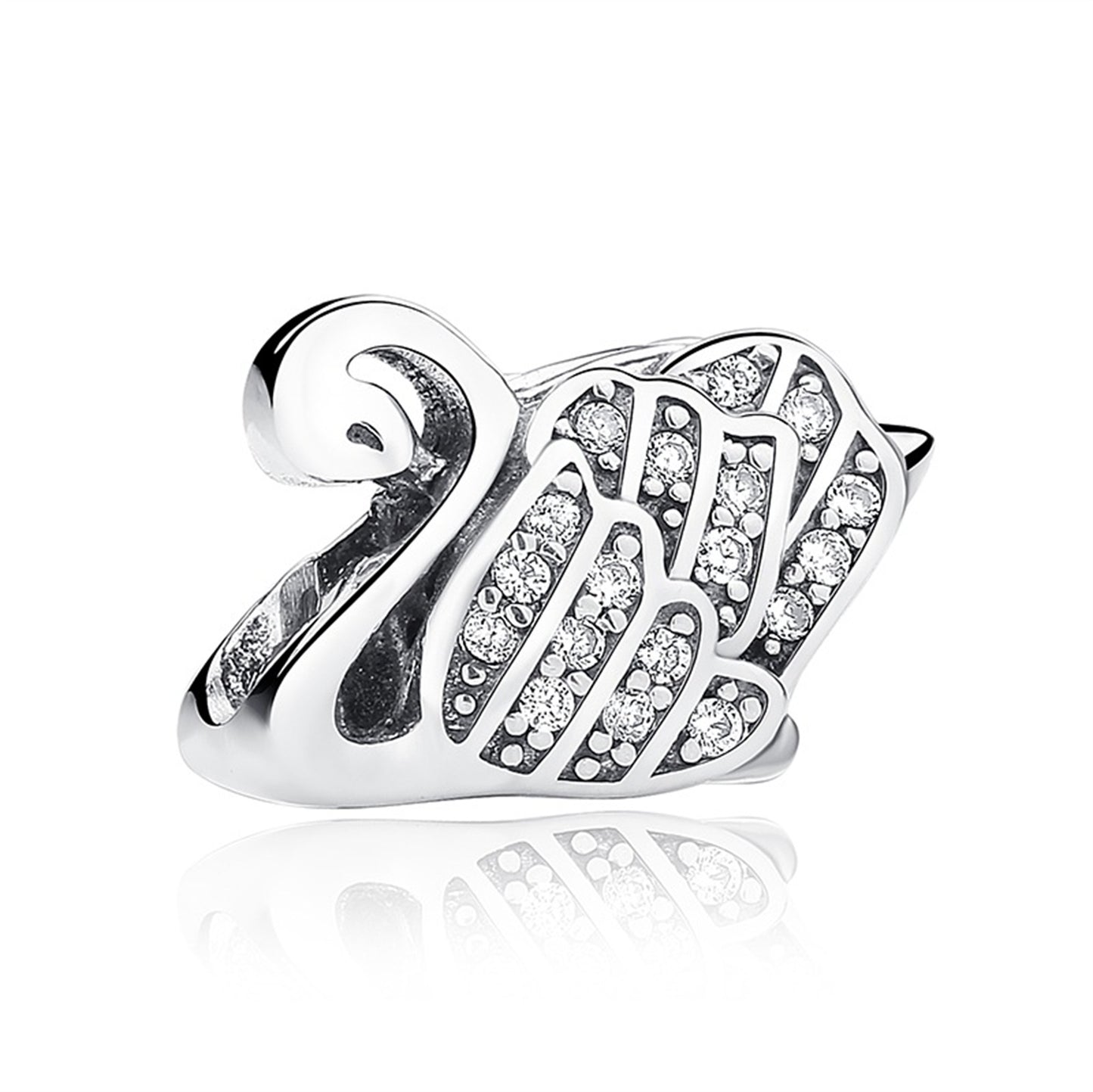 S925 Sterling Silver Animal Swan Beading Series Charm