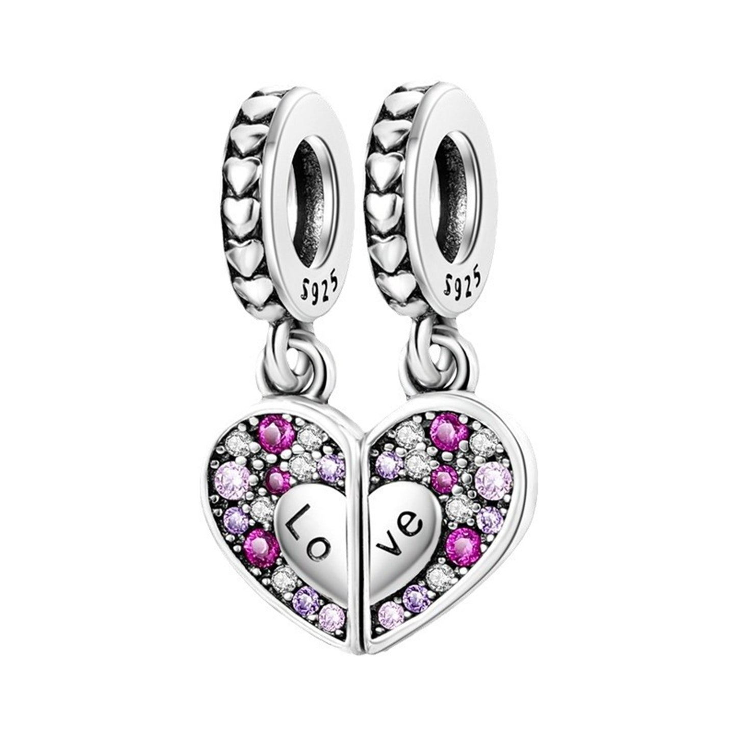 925 Sterling Silver Friendship Love Beaded Series Charm