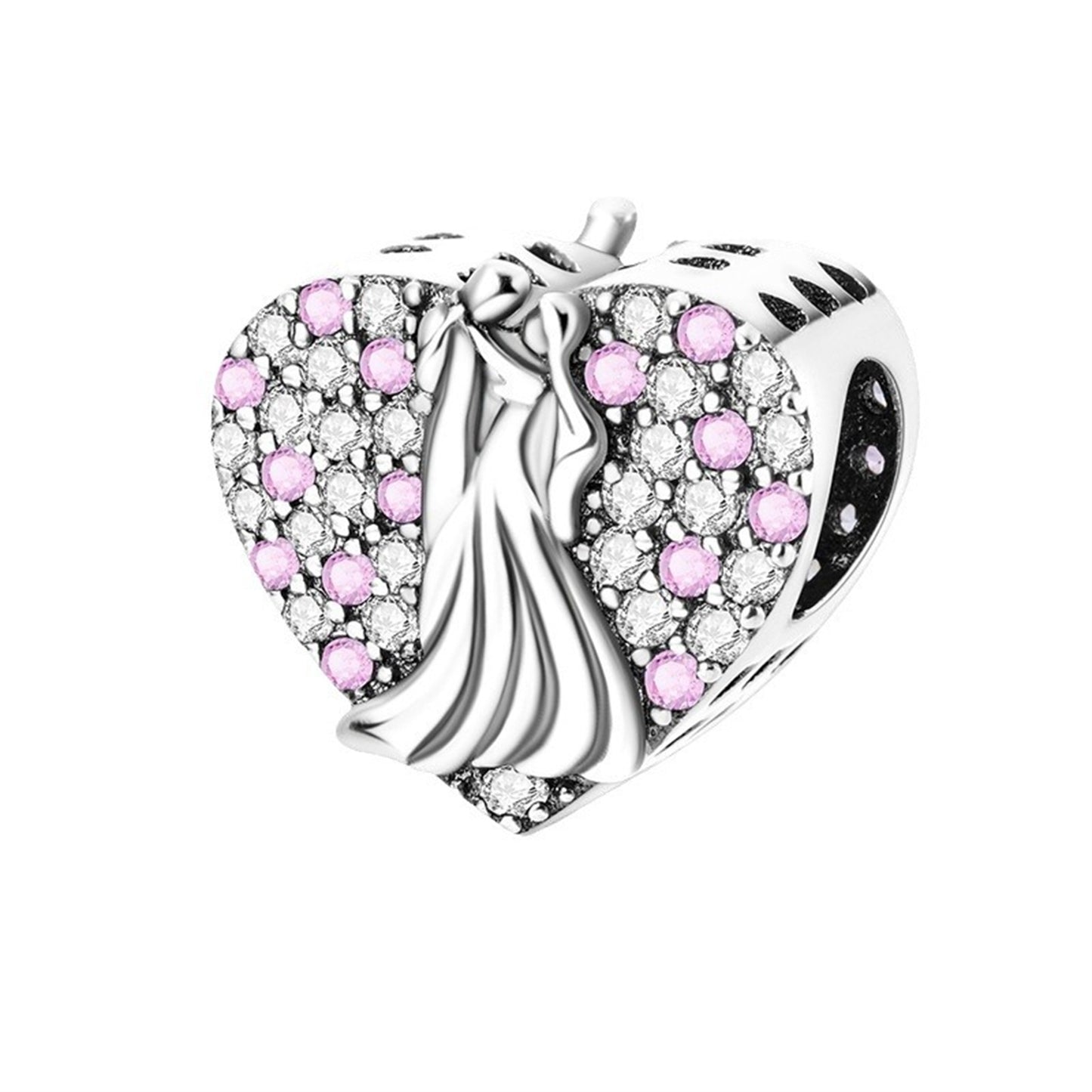 925 Sterling Silver Color Zirconium Love Beading Series Charm