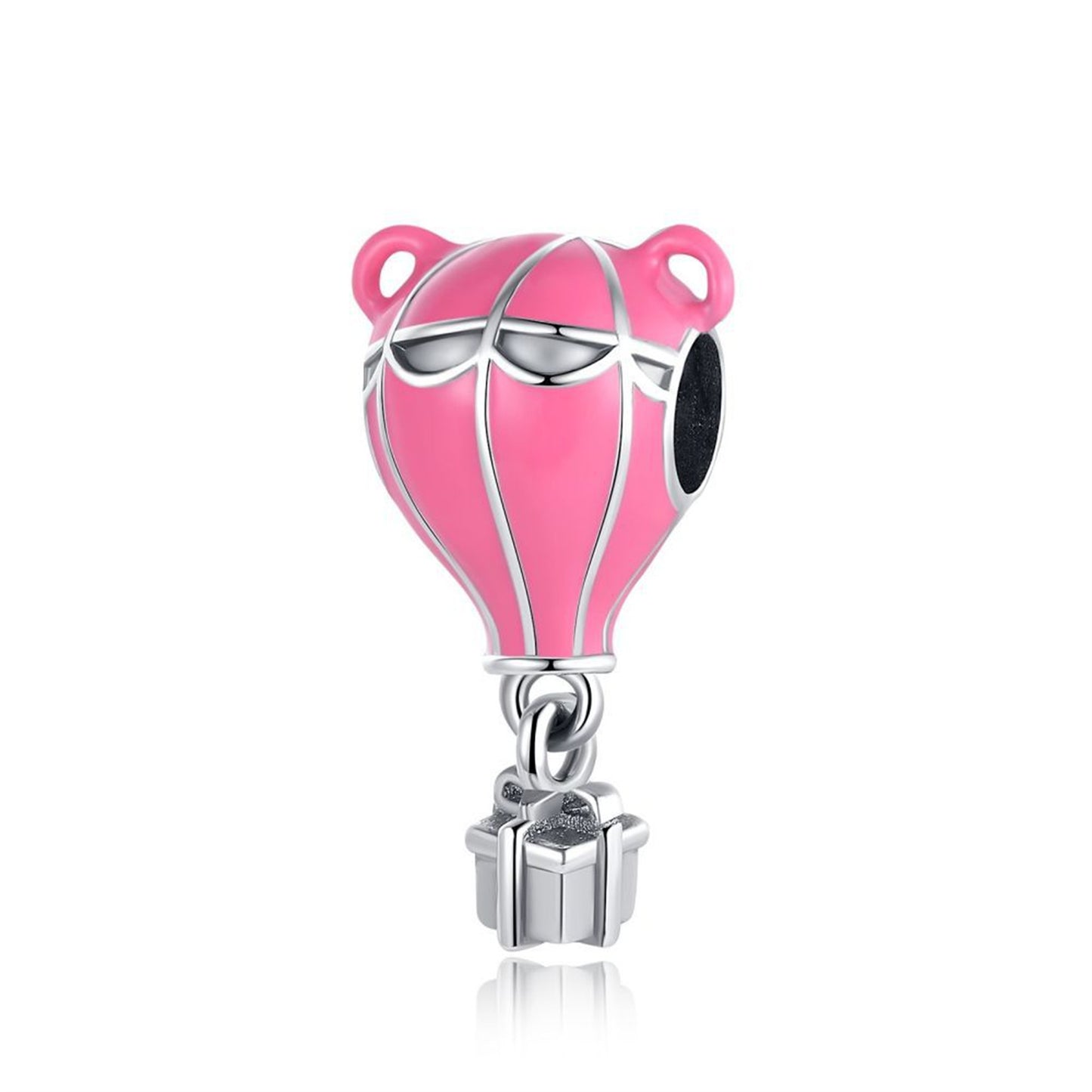 S925 Sterling Silver Hot air Balloon House Beaded Series Charm