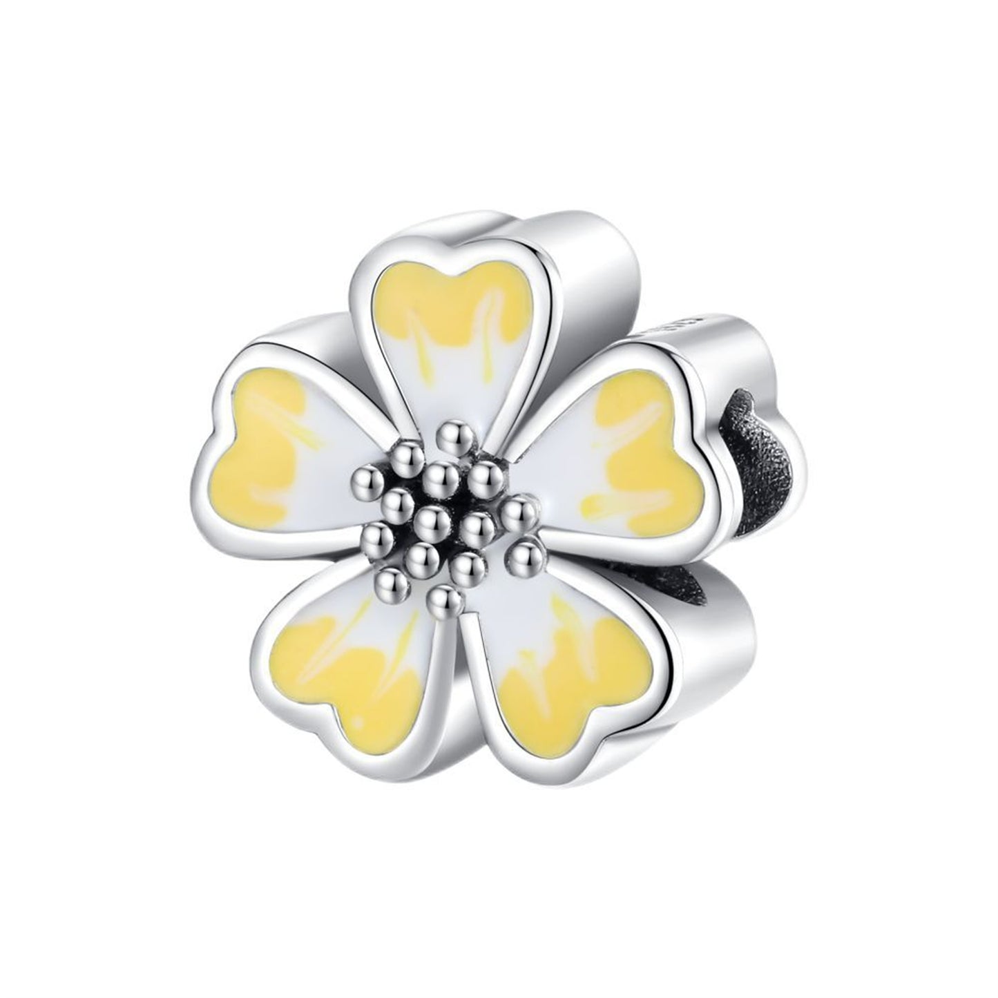925 Sterling silver Anniversary Celebration Heart Beaded Series Charm
