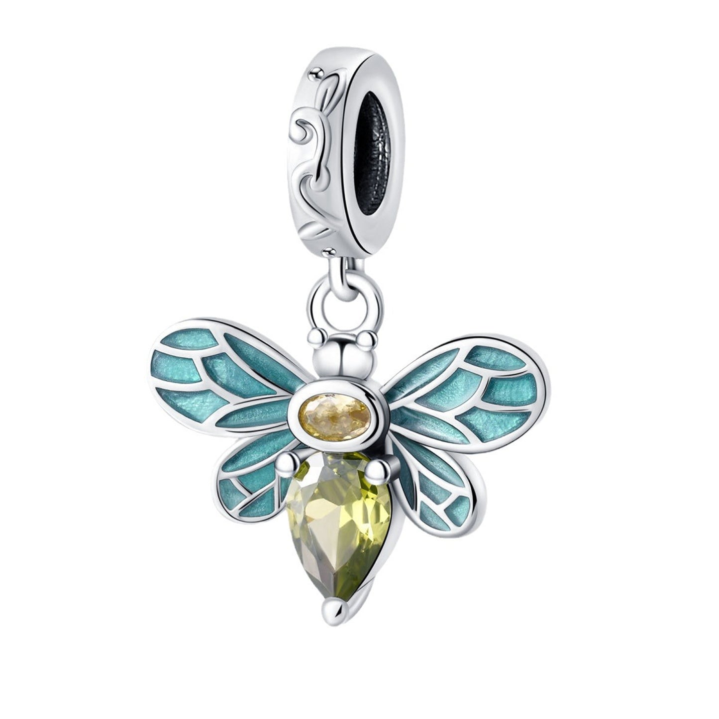 925 Sterling Silver Zircon Butterfly Four-Leaf Clover Pendant Series Charm