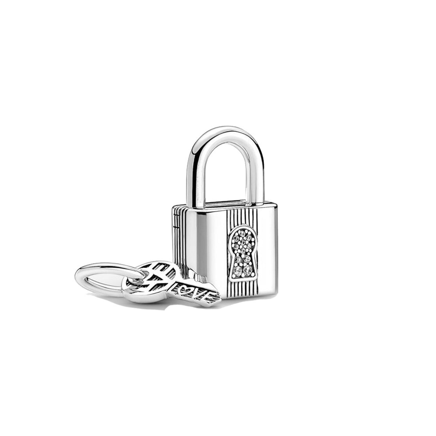 S925 Sterling Silver Love Lock Beaded Series Charm