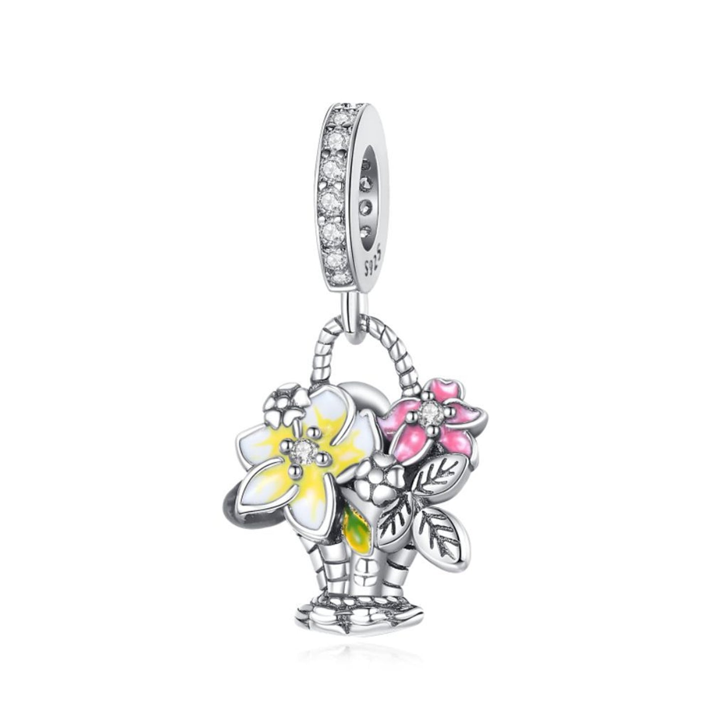 925 Sterling silver Plant Flower Pendant Series Charm