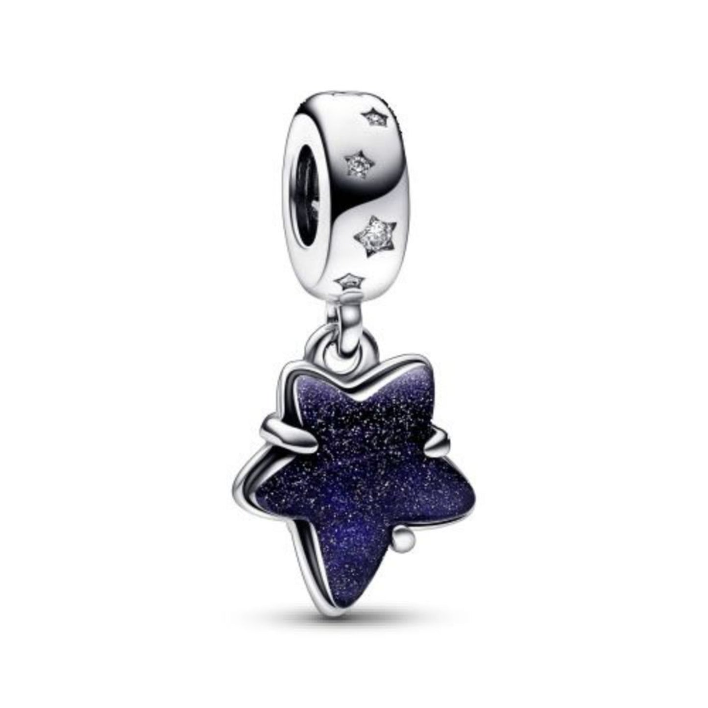 S925 Sterling Silver Purple Five-Pointed Star Pendant Series Charm