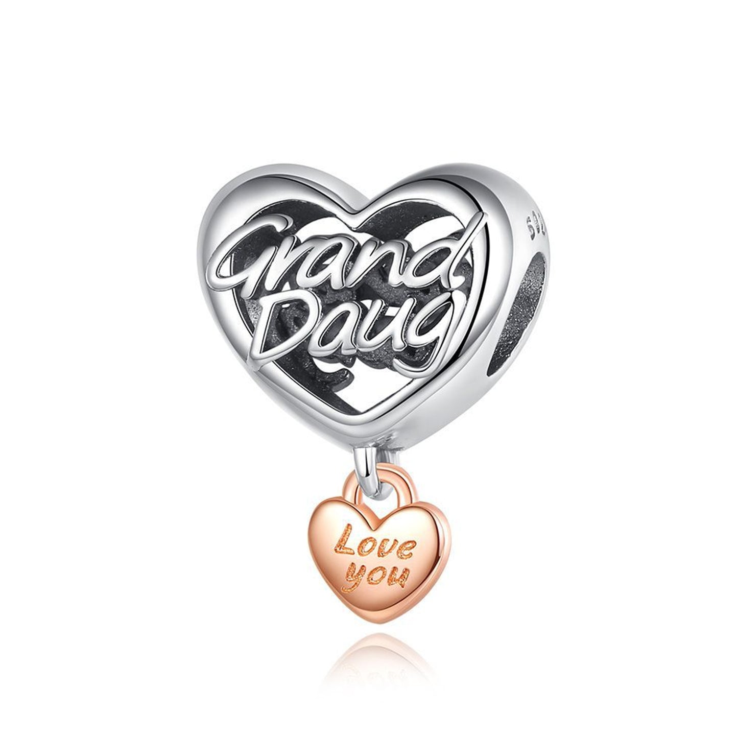 S925 Sterling Silver Beautiful Family Heart Beaded Series Charm
